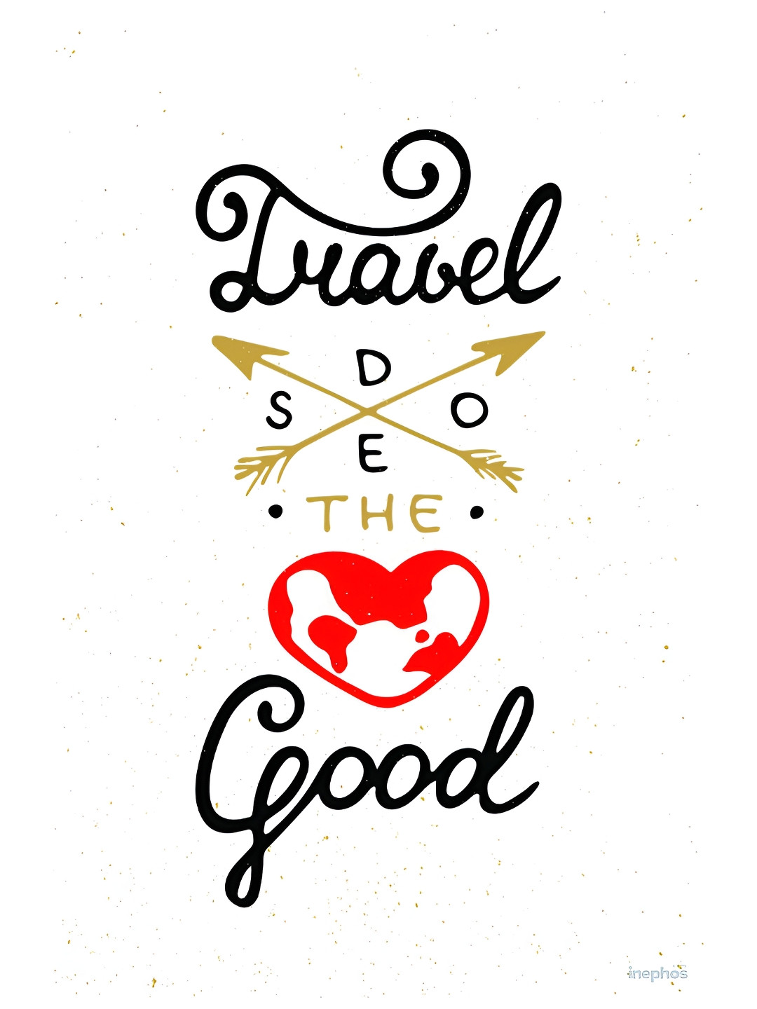 Inephos Black & Red Travel Inspirational Vinyl Poster