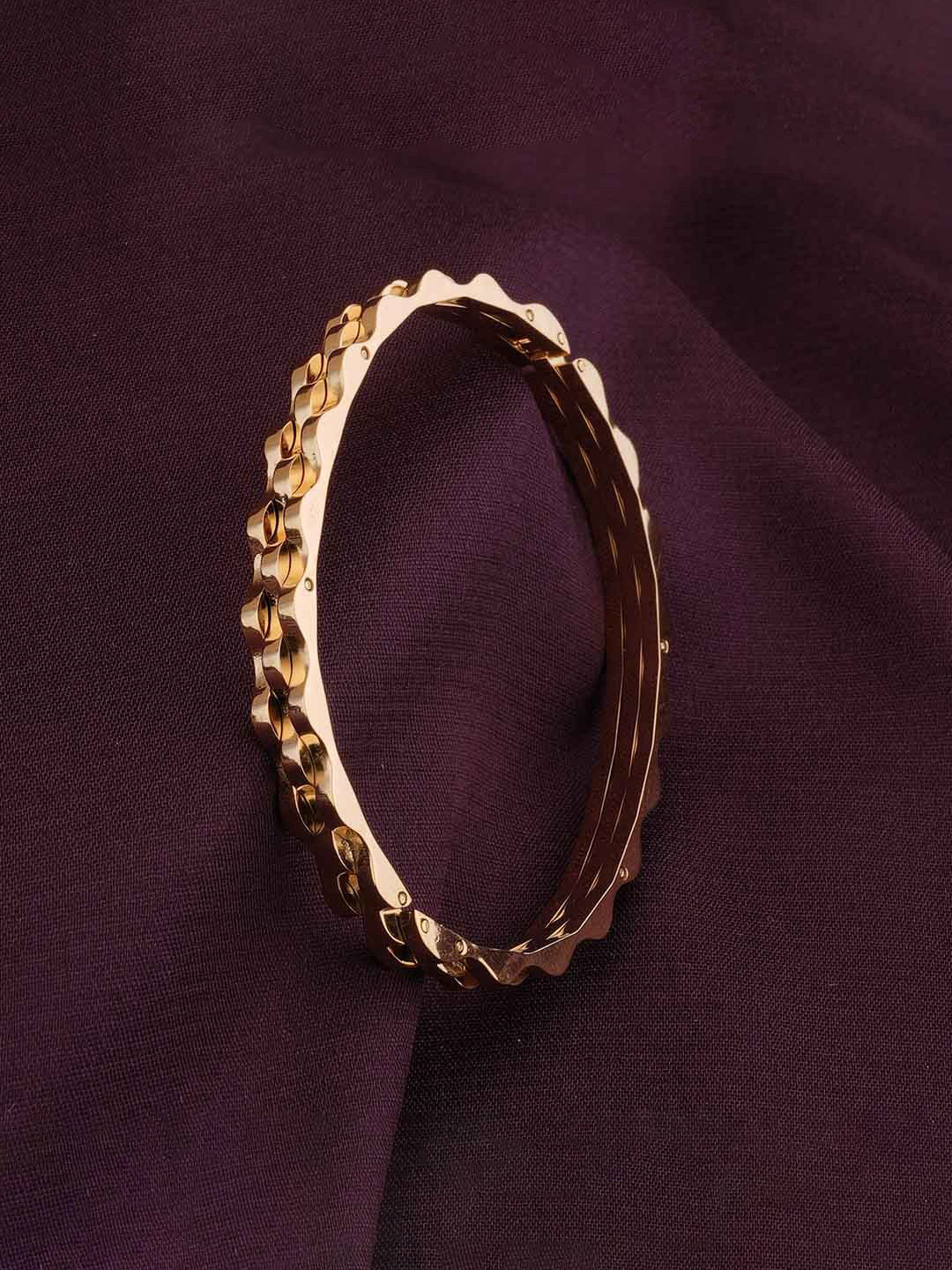PALMONAS Women Gold-Plated Bangle-Style Bracelet