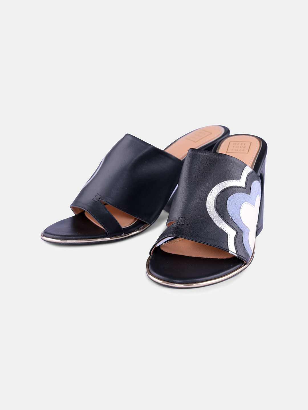 HEEL YOUR SOLE Women Leather Block Heel Peep Toes