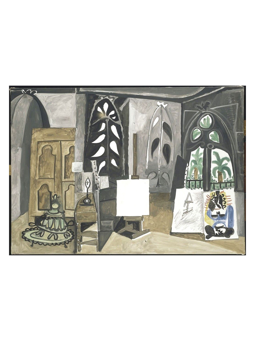 AdventuresIndia The Studio at La Colifornie Wood 3 Piece Paintings Wall Art -18 x 24In