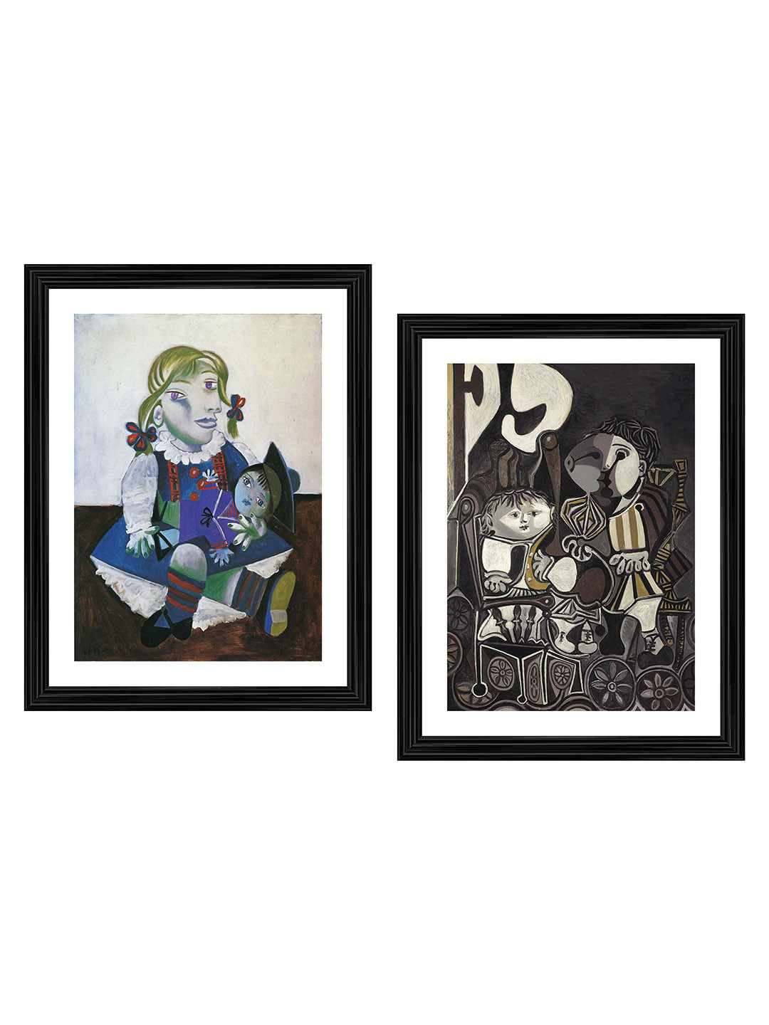 AdventuresIndia Maya with her Doll Wood 2 Piece Wall Paintings Wall Art -23 x 17In