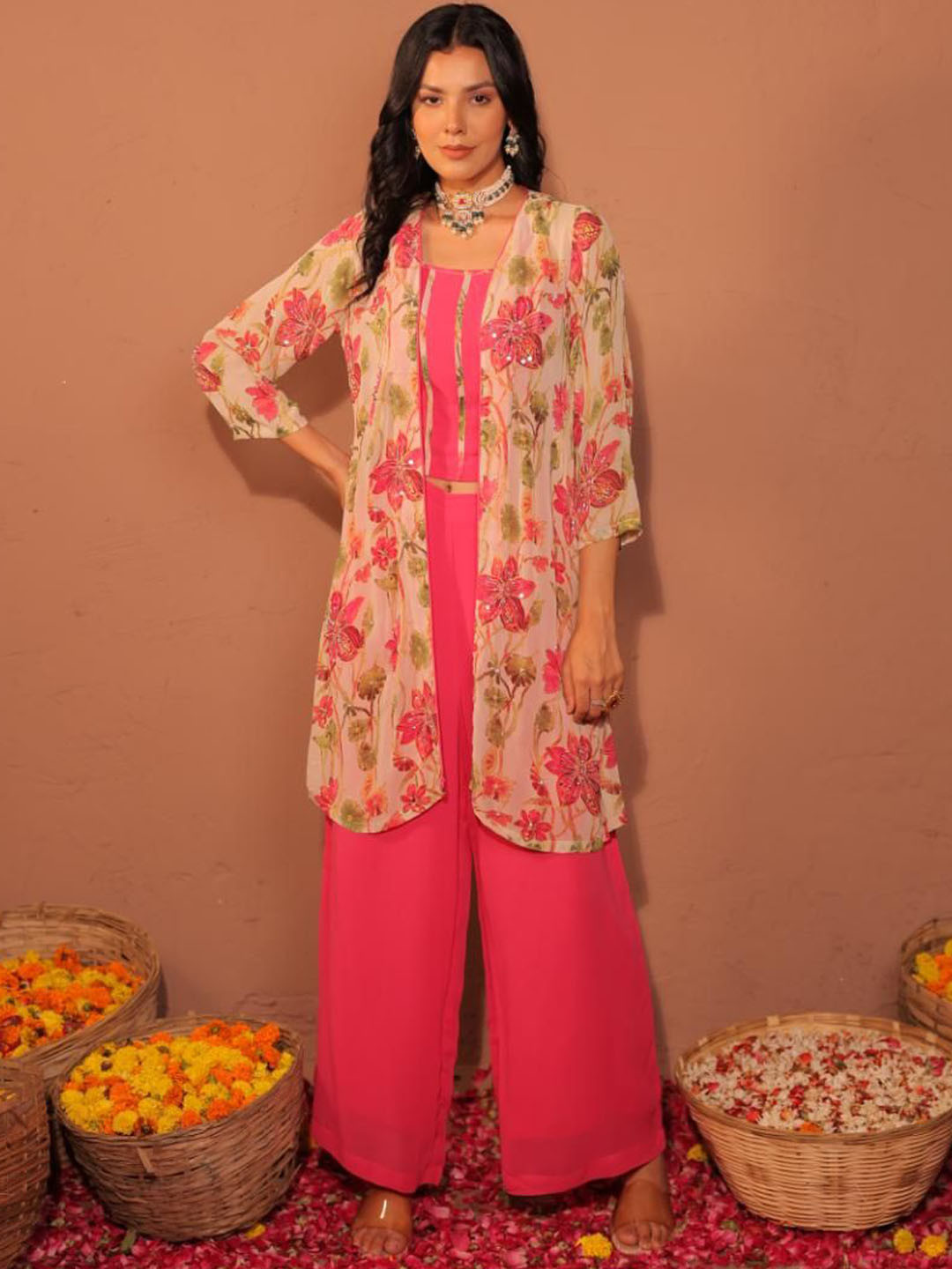 Komarri U Top Shrug With Palazzo Co-Ords