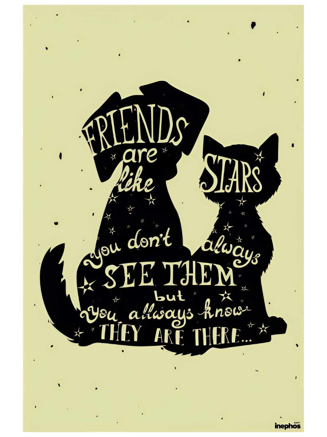 Inephos Yellow & Black Paper Creative Artwork Wall Poster