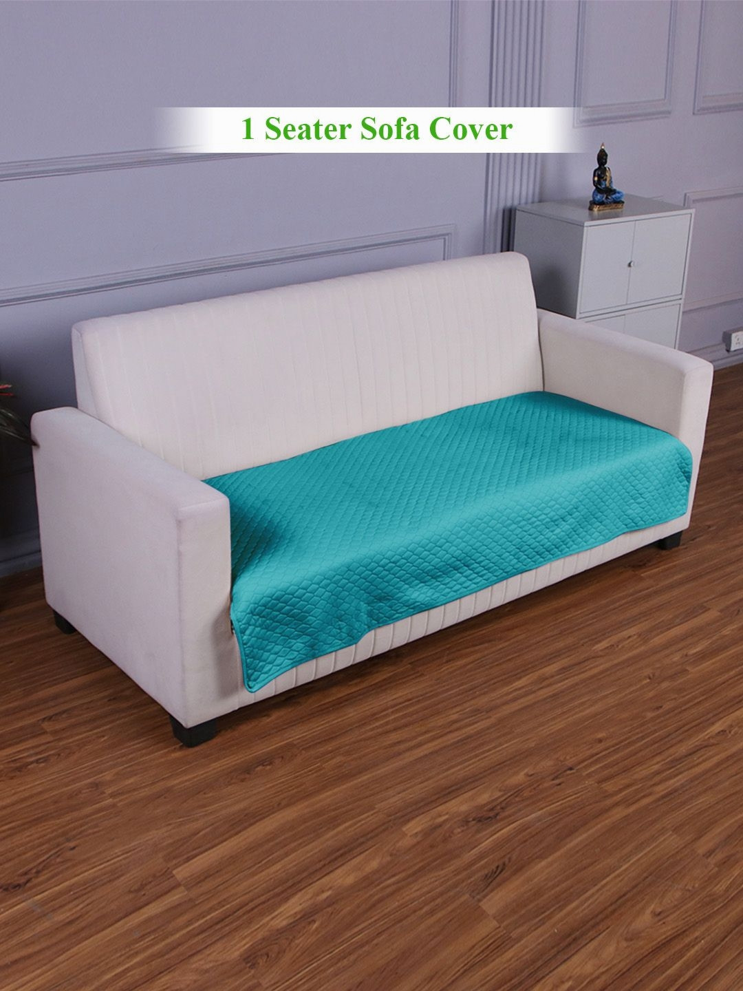 HOKIPO Teal Polyester 1 Seater Sofa Mat