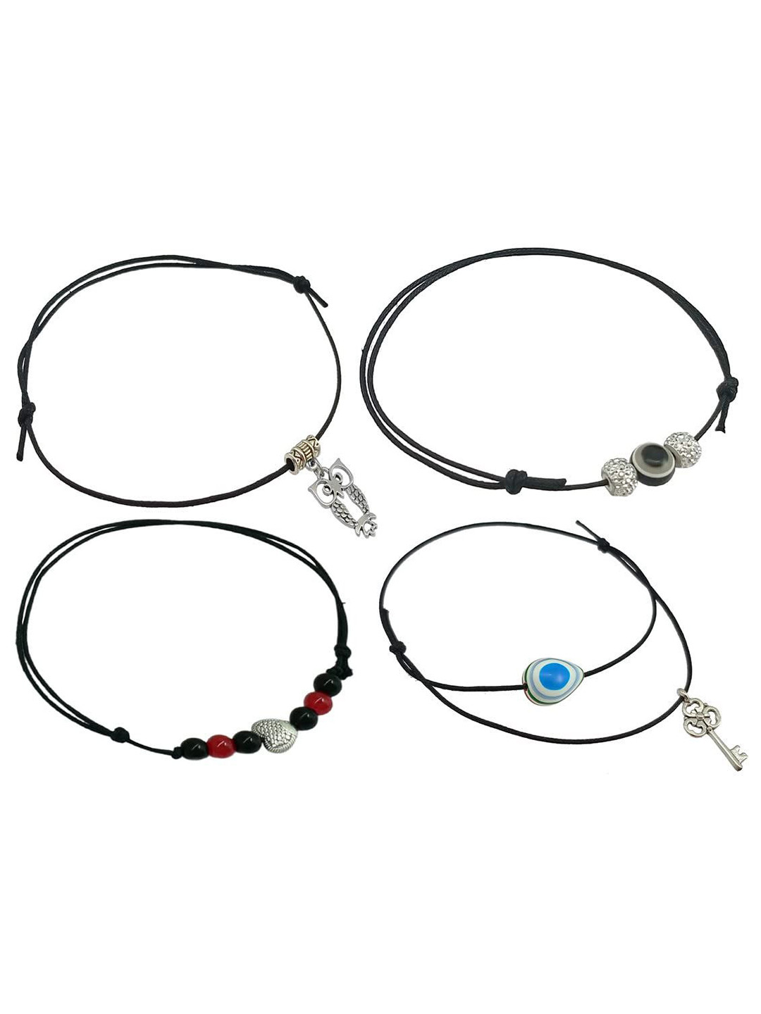 HIGH TRENDZ Set of Four Artificial Beads Anklet