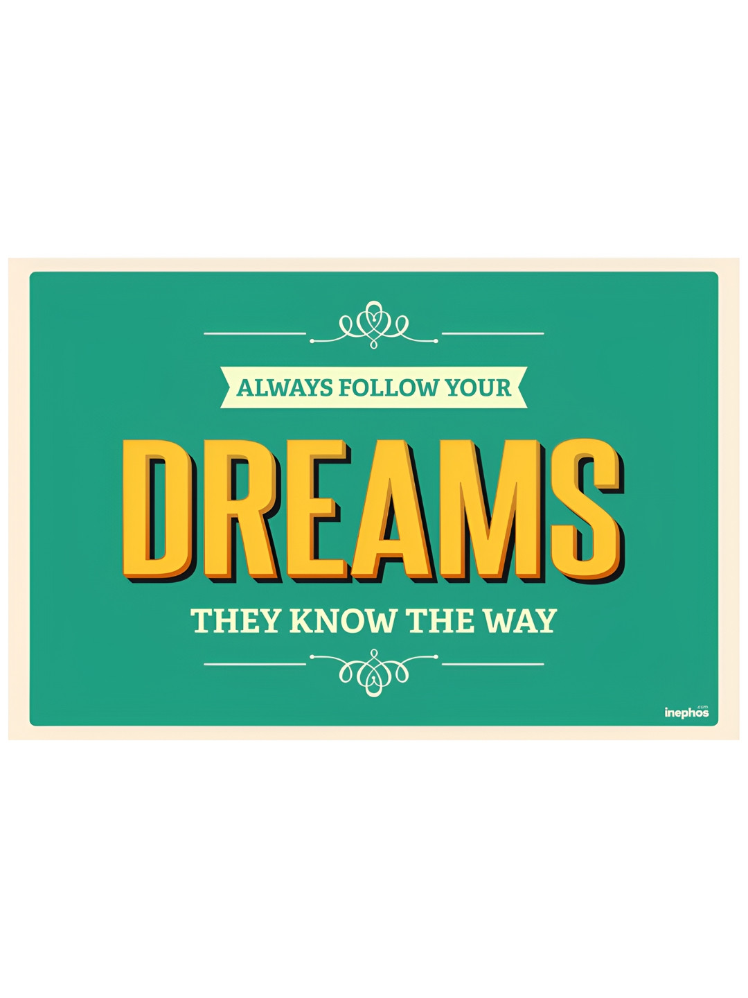 Inephos Green & Yellow Quotes Printed Wall Poster