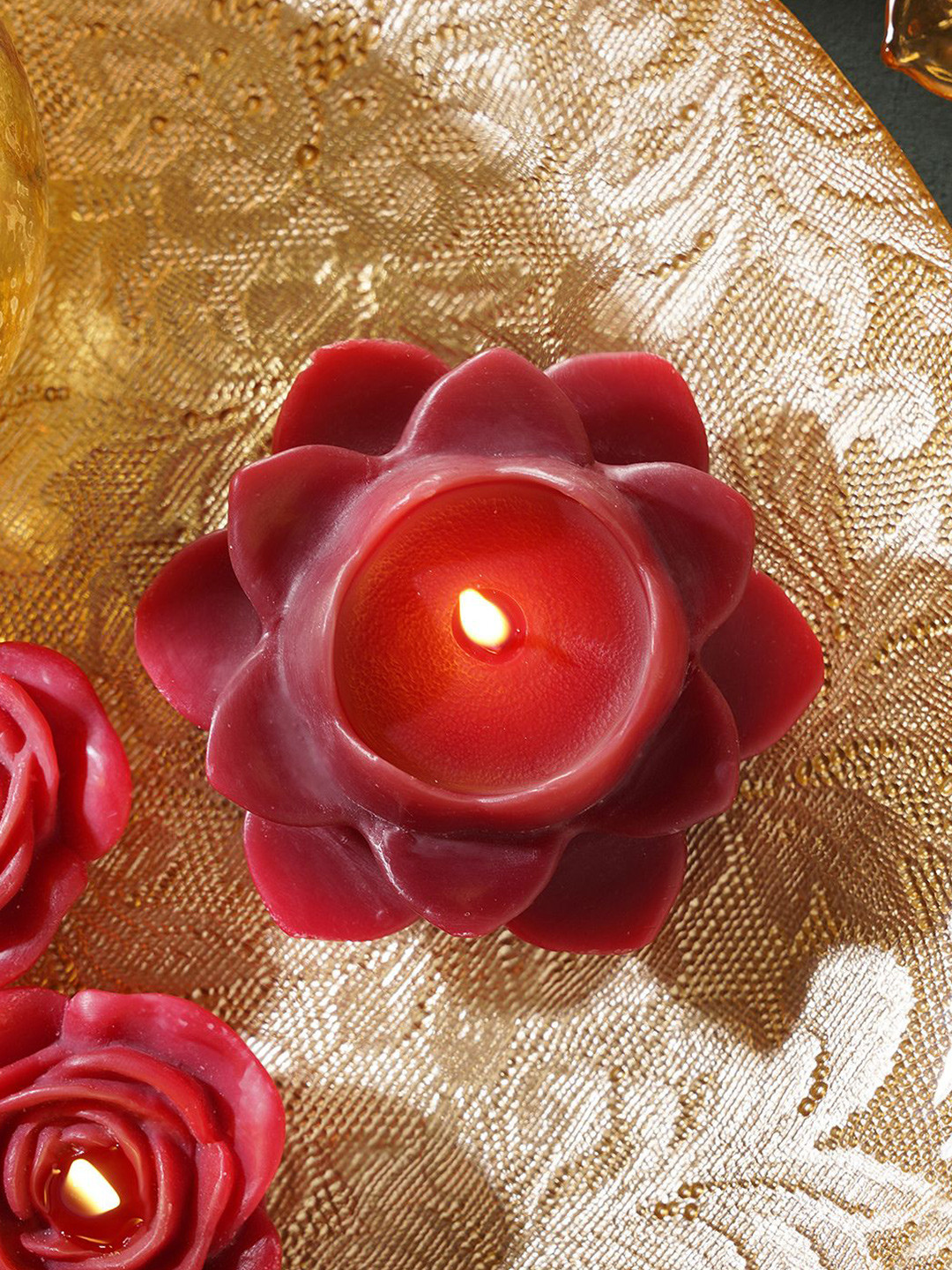 Pure Home and Living Flower Smokeless 1 Wick Scented Solid Regular Tea Light Candles