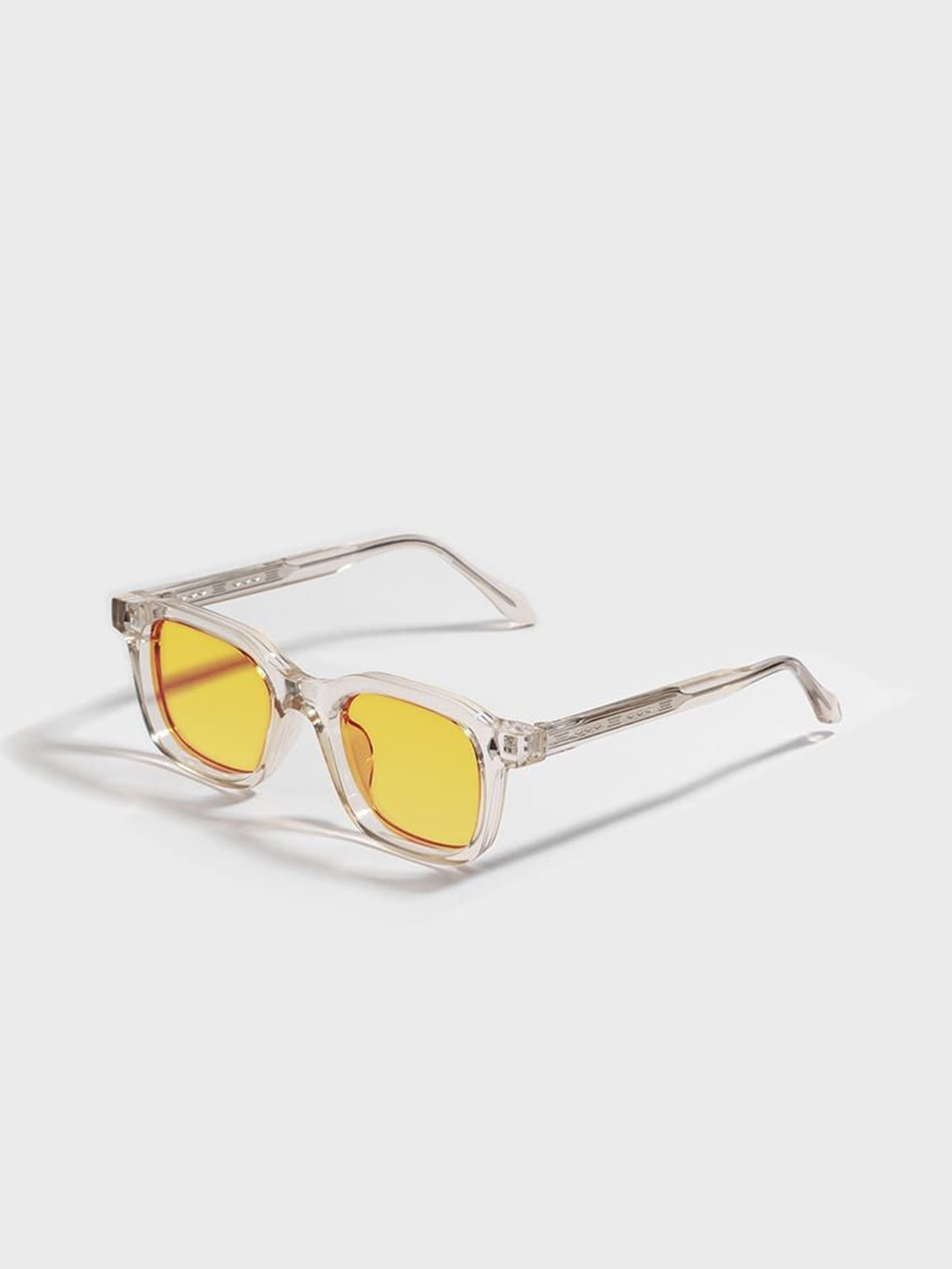 SAM & MARSHALL Unisex Square Sunglasses with UV Protected Lens DZONGU_TRANS_YELLOW_2831