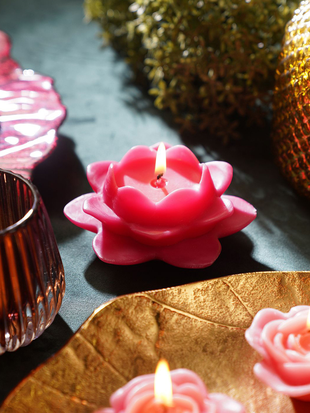 Pure Home and Living Flower Smokeless 1 Wick Scented Solid Regular Tea Light Candles