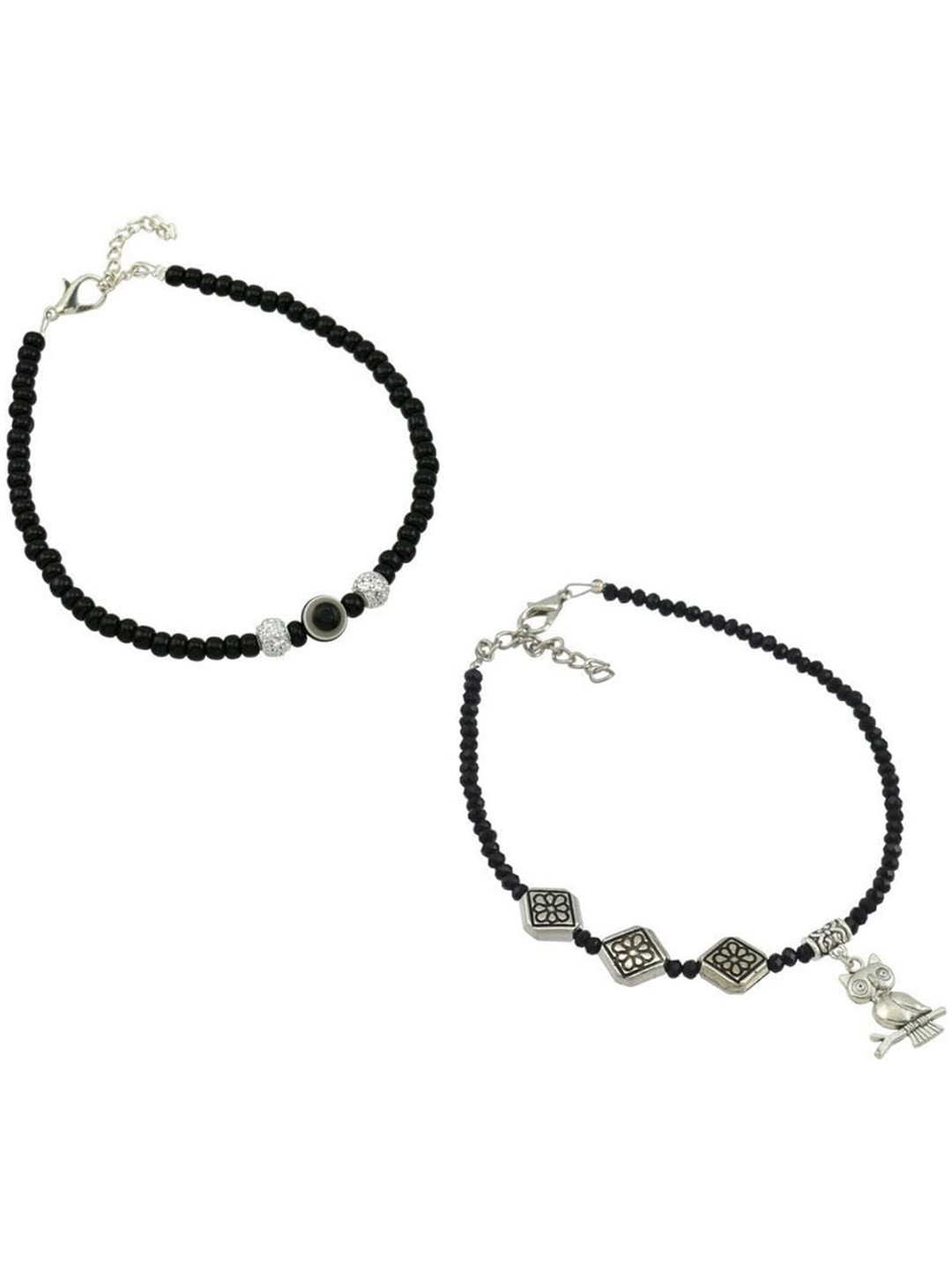 HIGH TRENDZ Pack Of 2 Beaded Anklets