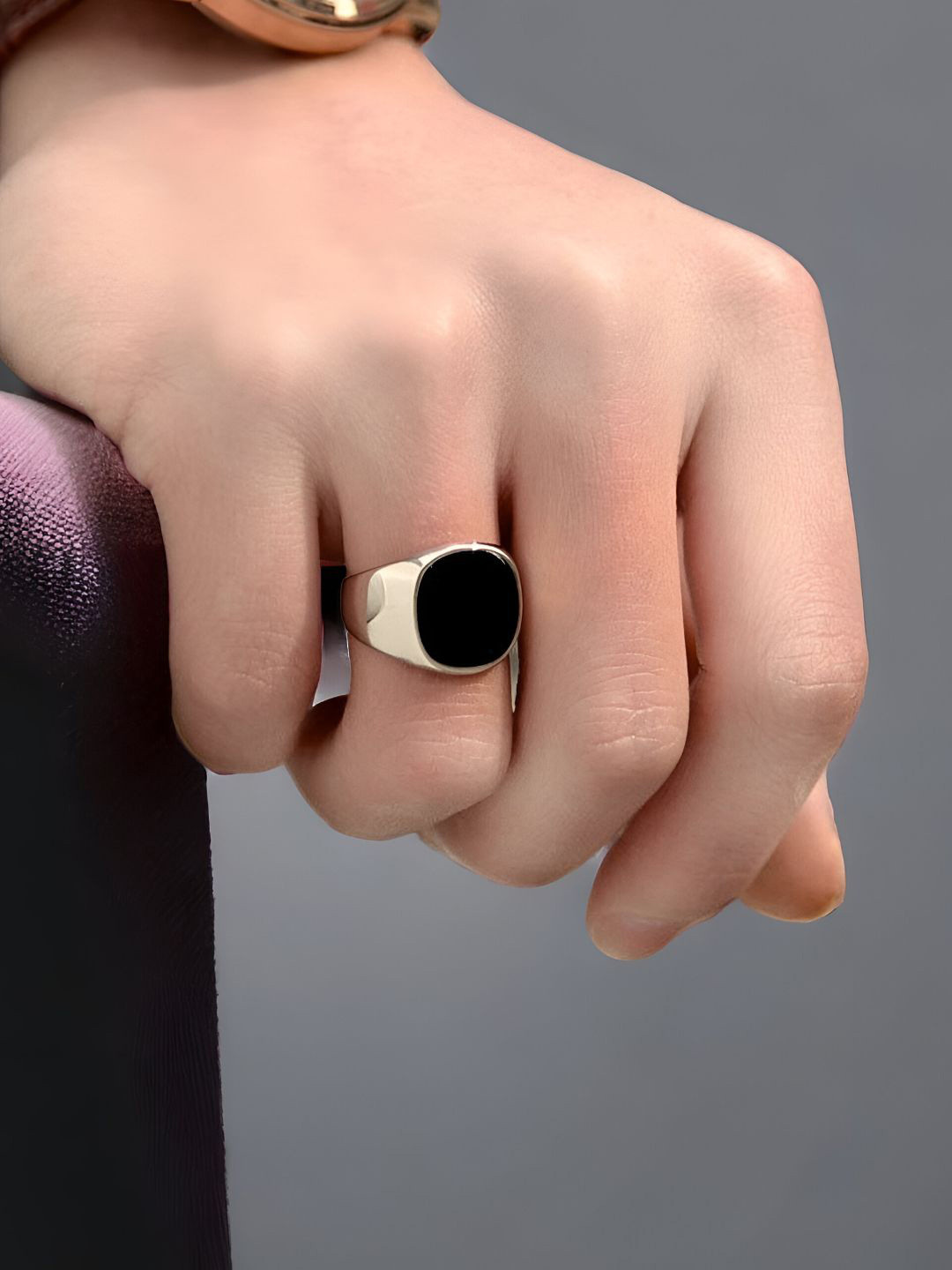 SUFFIRE Men Stainless Steel Signet Finger Ring