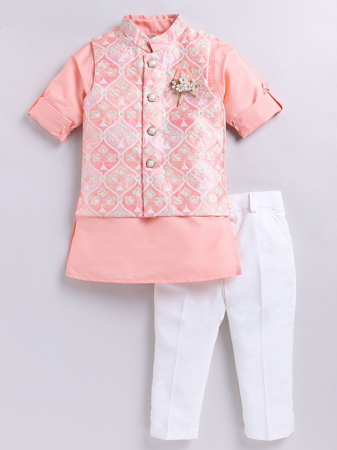 Little Collars Boys Nehru Jacket Kurta & Pajama Set