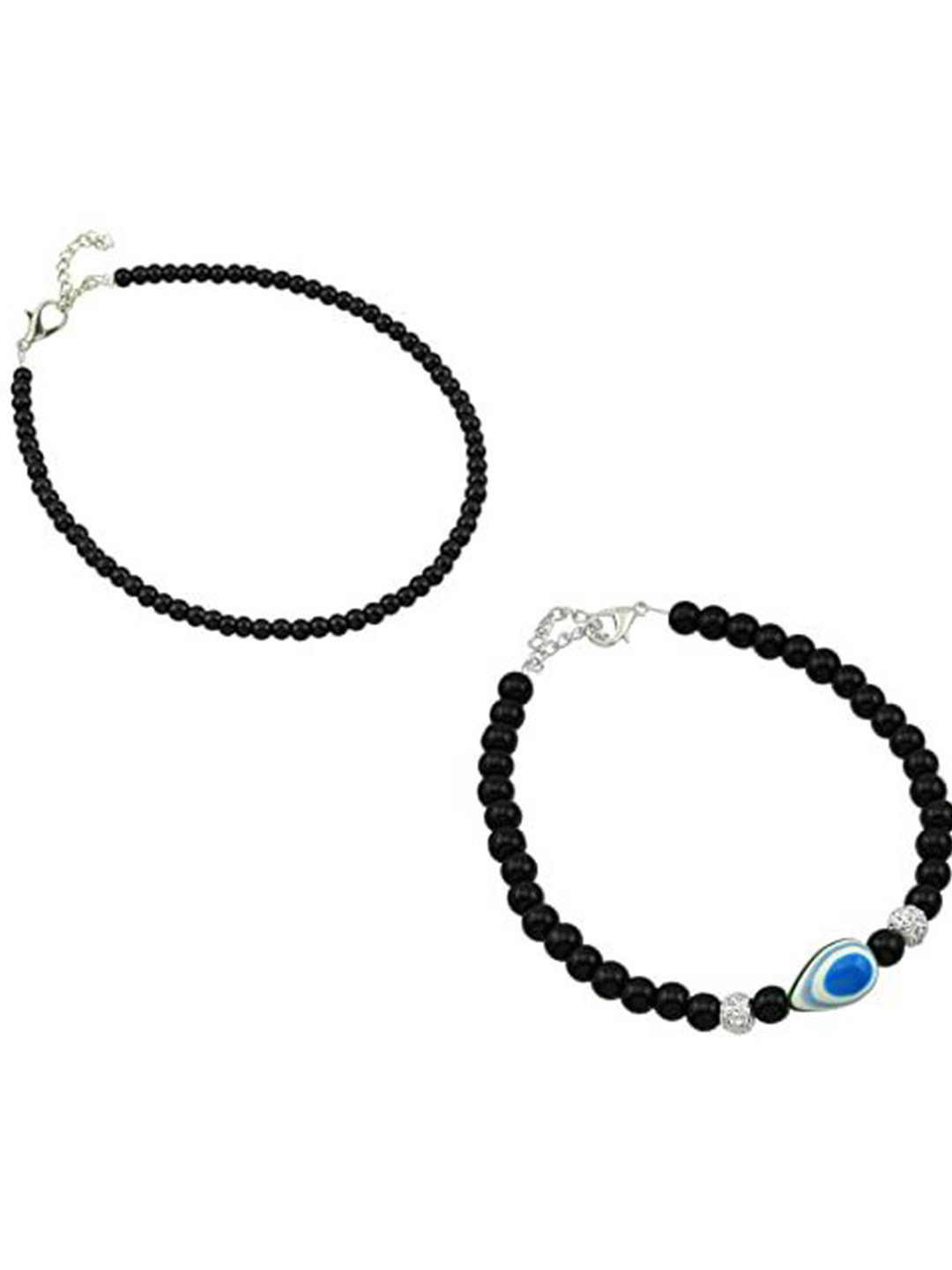 High Trendz Pack of 2 Single Leg Thread Anklet with Charm