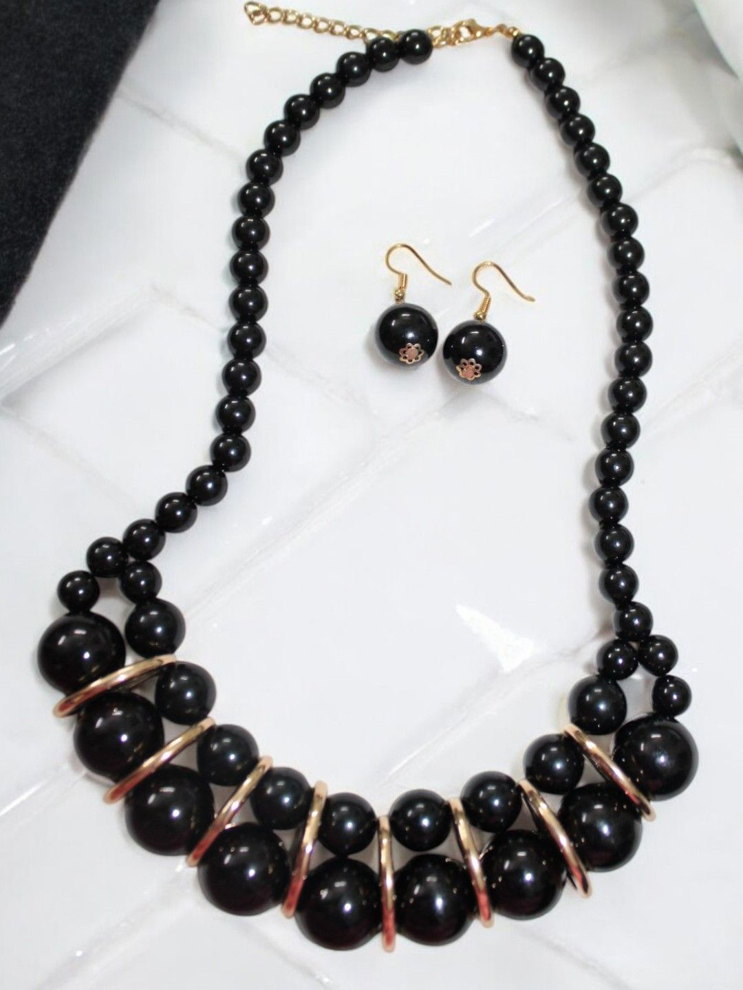 Jolly Faces Gold-Plated Beaded Jewellery Set