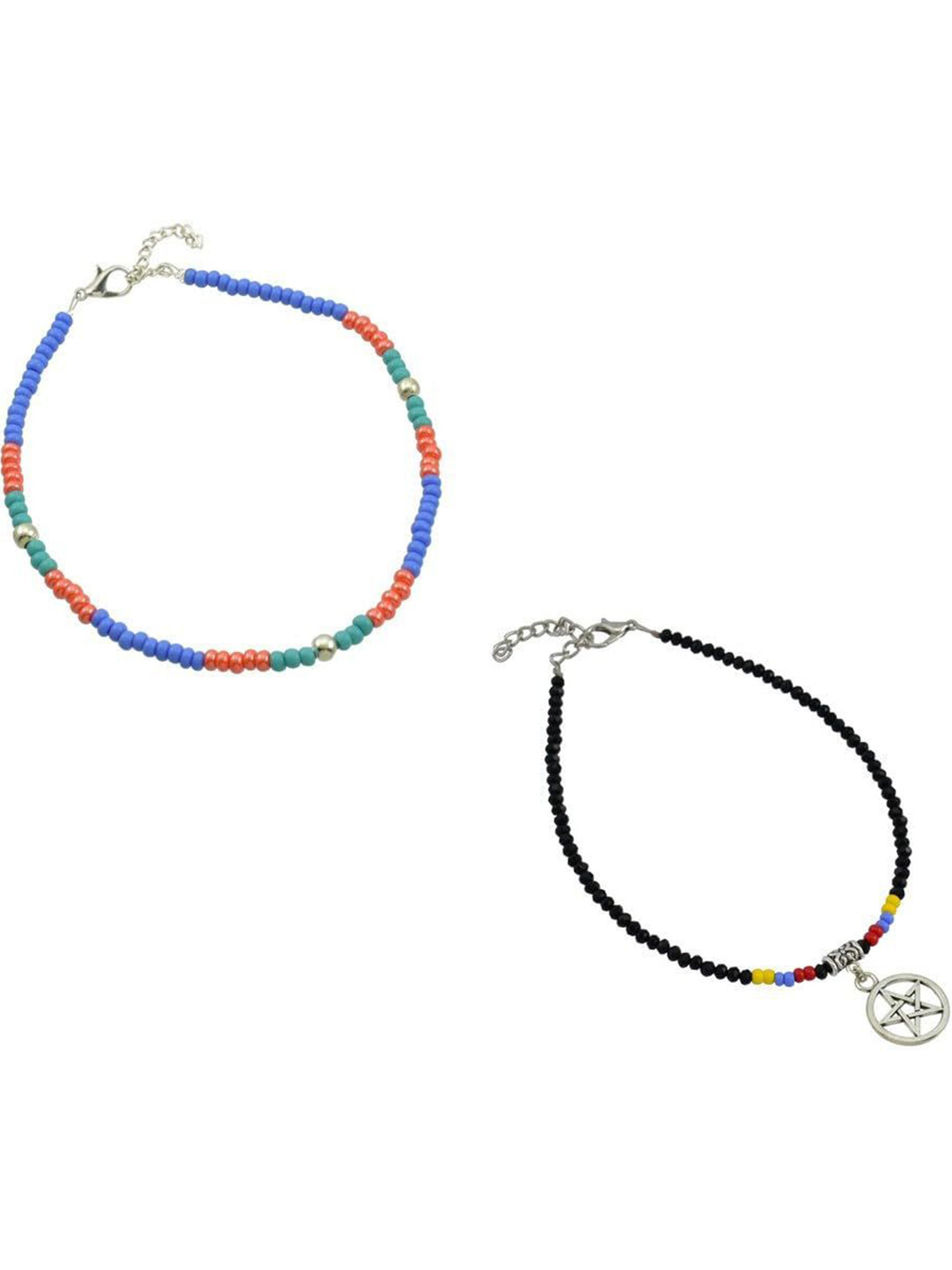 HIGH TRENDZ Set of Two Artificial Beads Anklet