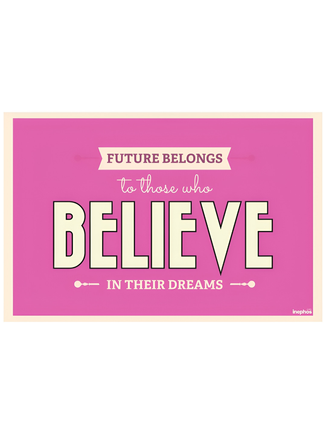 Inephos Pink & White Typography Printed Wall Poster