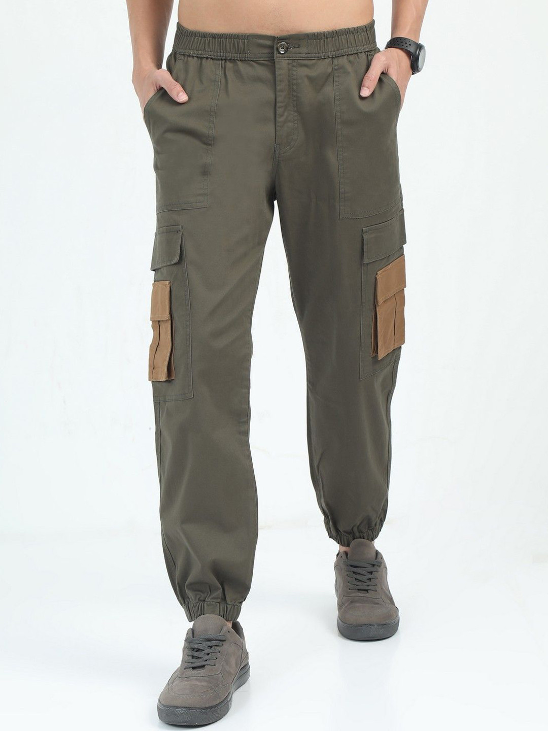 NEVER NEUD Men Relaxed Loose Fit Joggers Trousers
