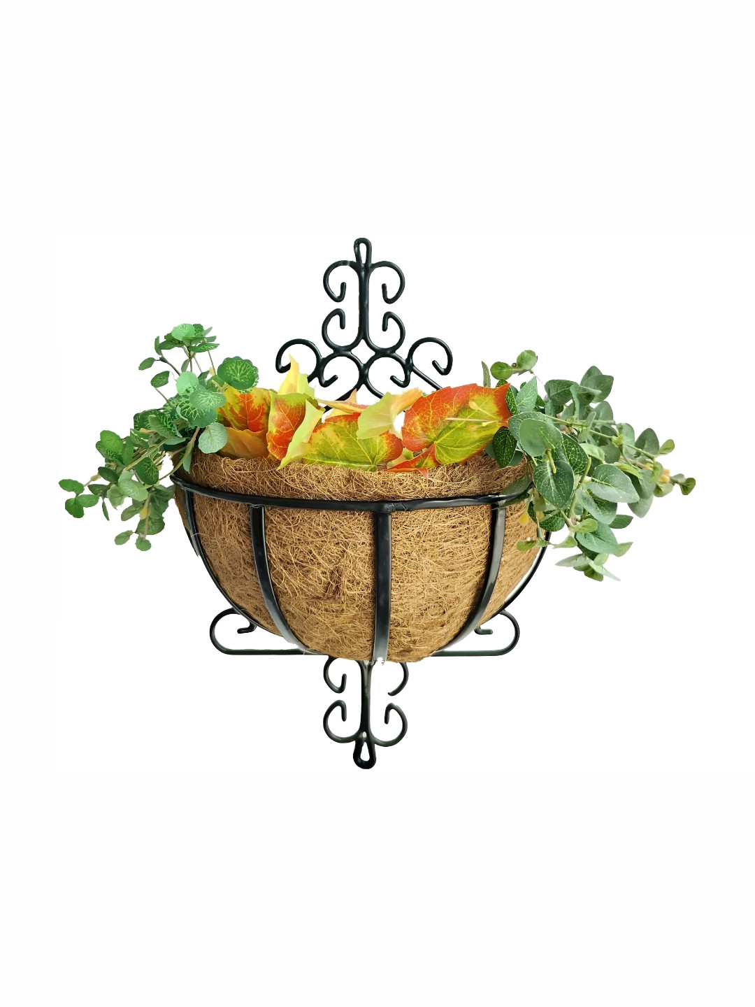 Garden King 6Pcs Black & Brown Textured Round Hanging Planters