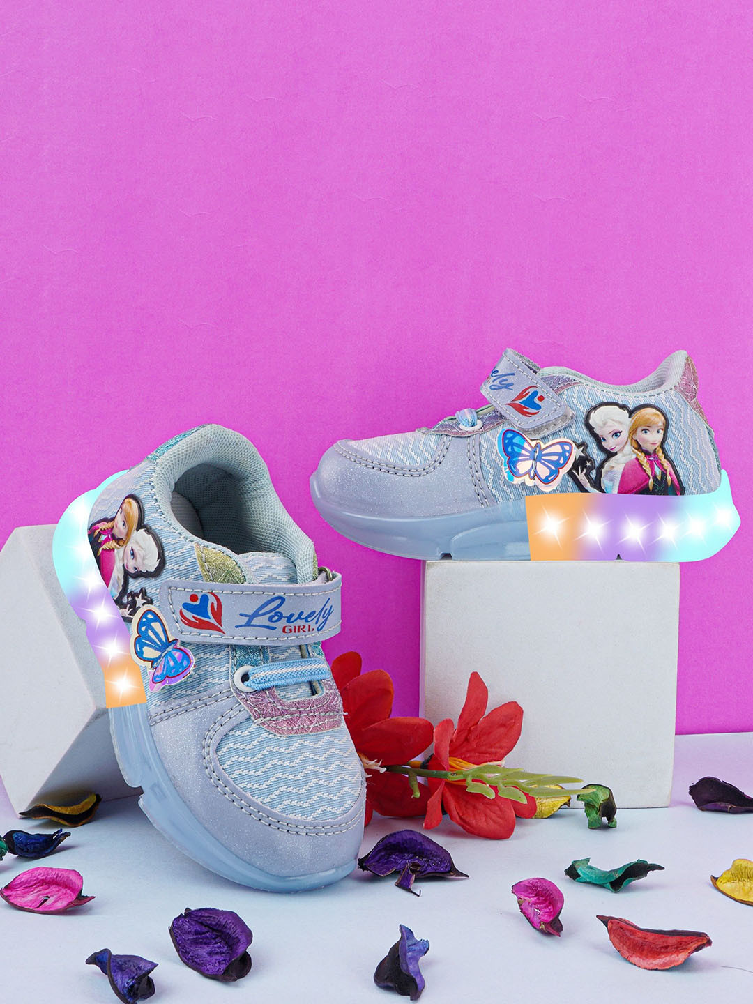 BAESD Girls Frozen Woven Design Sneakers