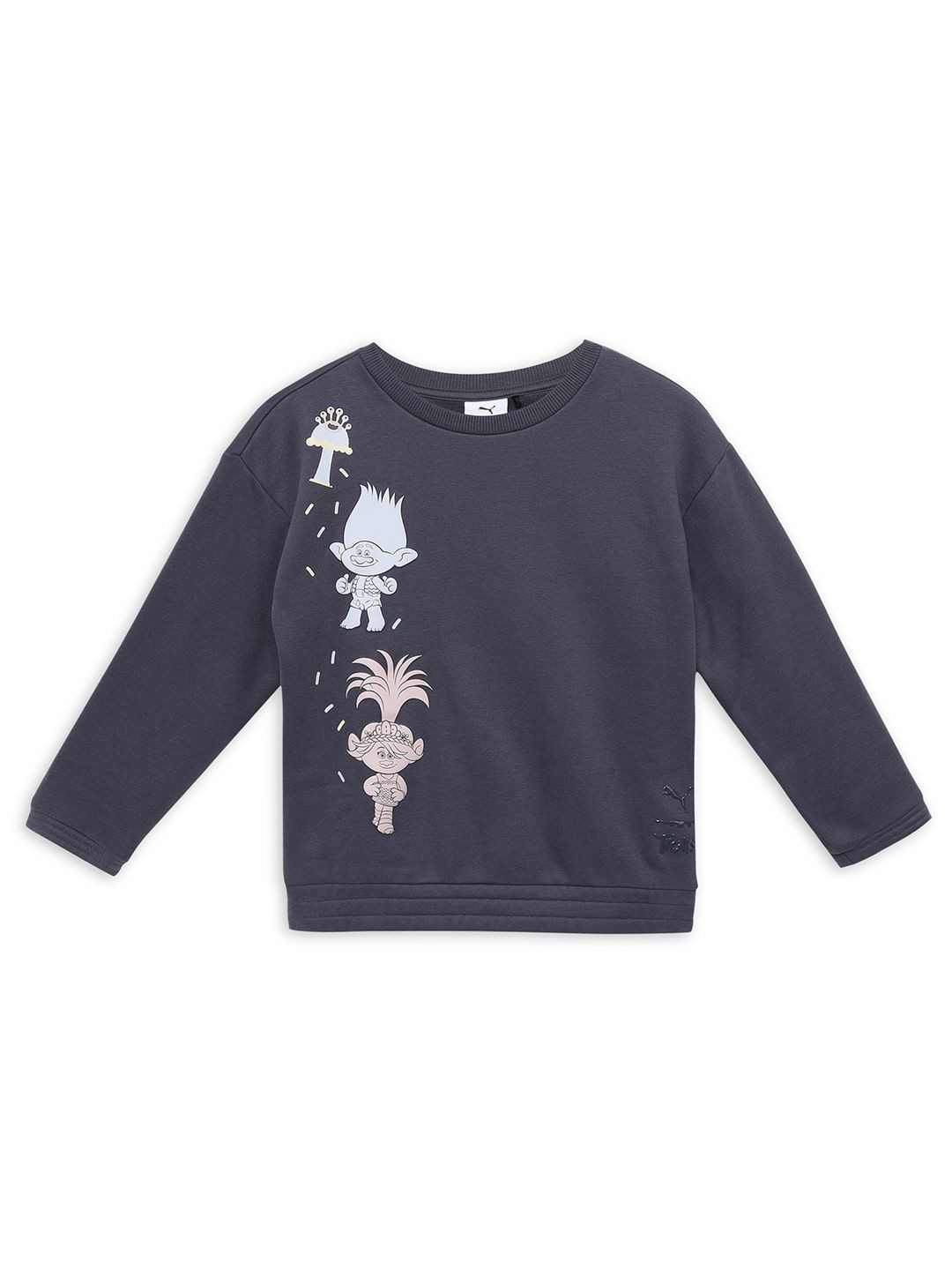 Puma x TROLLS Kid's Relaxed Fit Graphic Crew Neck Sweatshirt