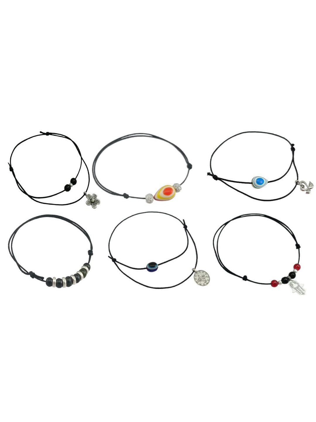 HIGH TRENDZ Set of 6 Thread Anklet