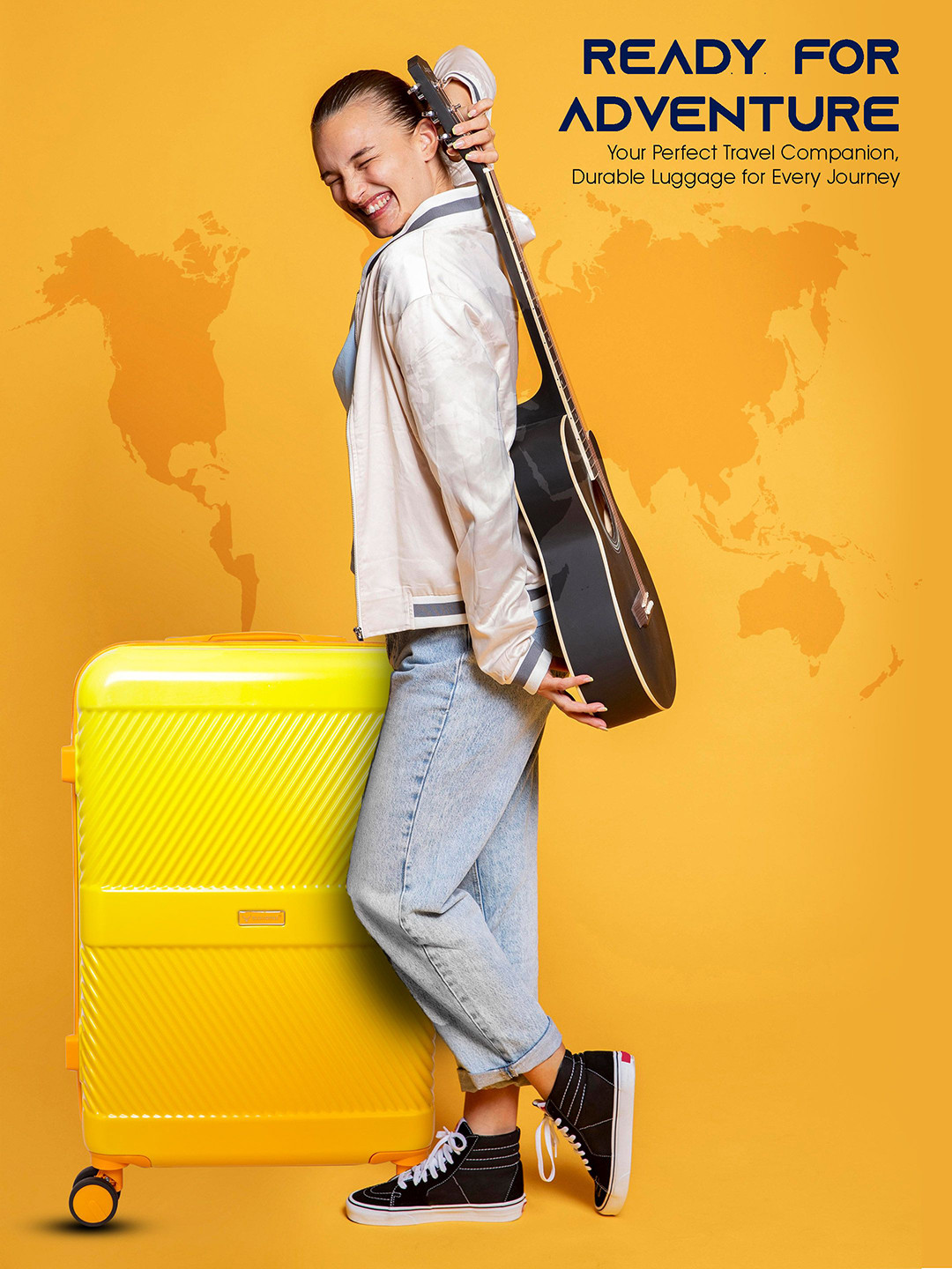 REDHORNS Set Of 3 Anti-Scratch Hard-Sided Large, Medium & Cabin Trolley Bag