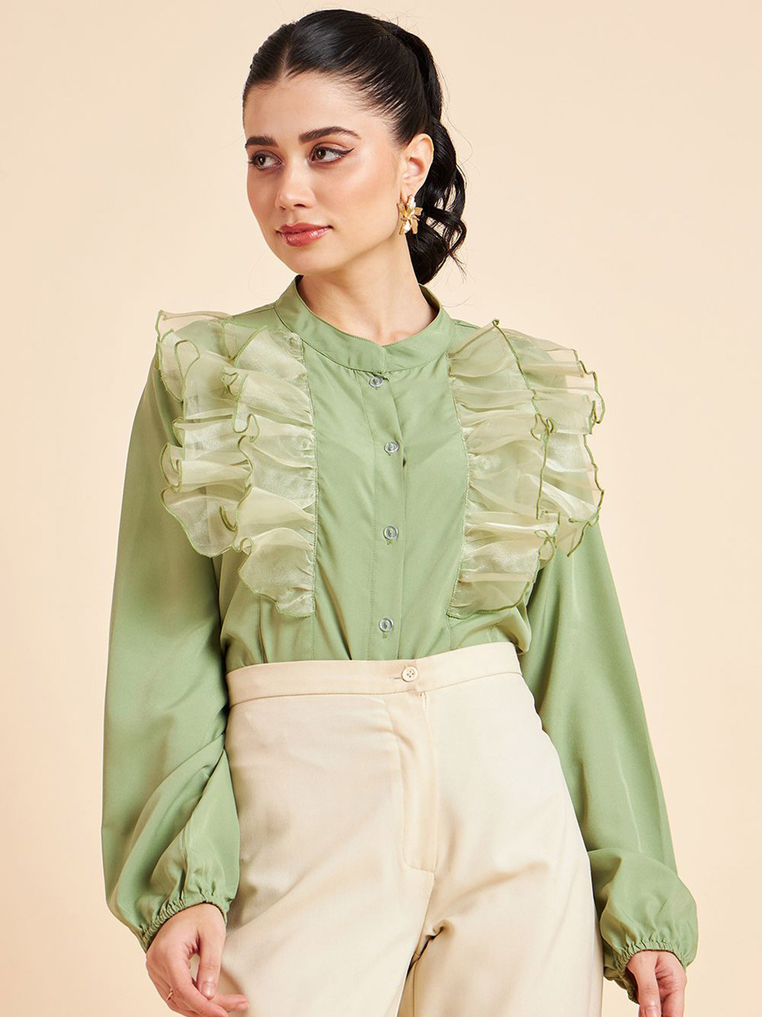 Fabway Clothing Women Modern Slim Fit Opaque Casual Shirt