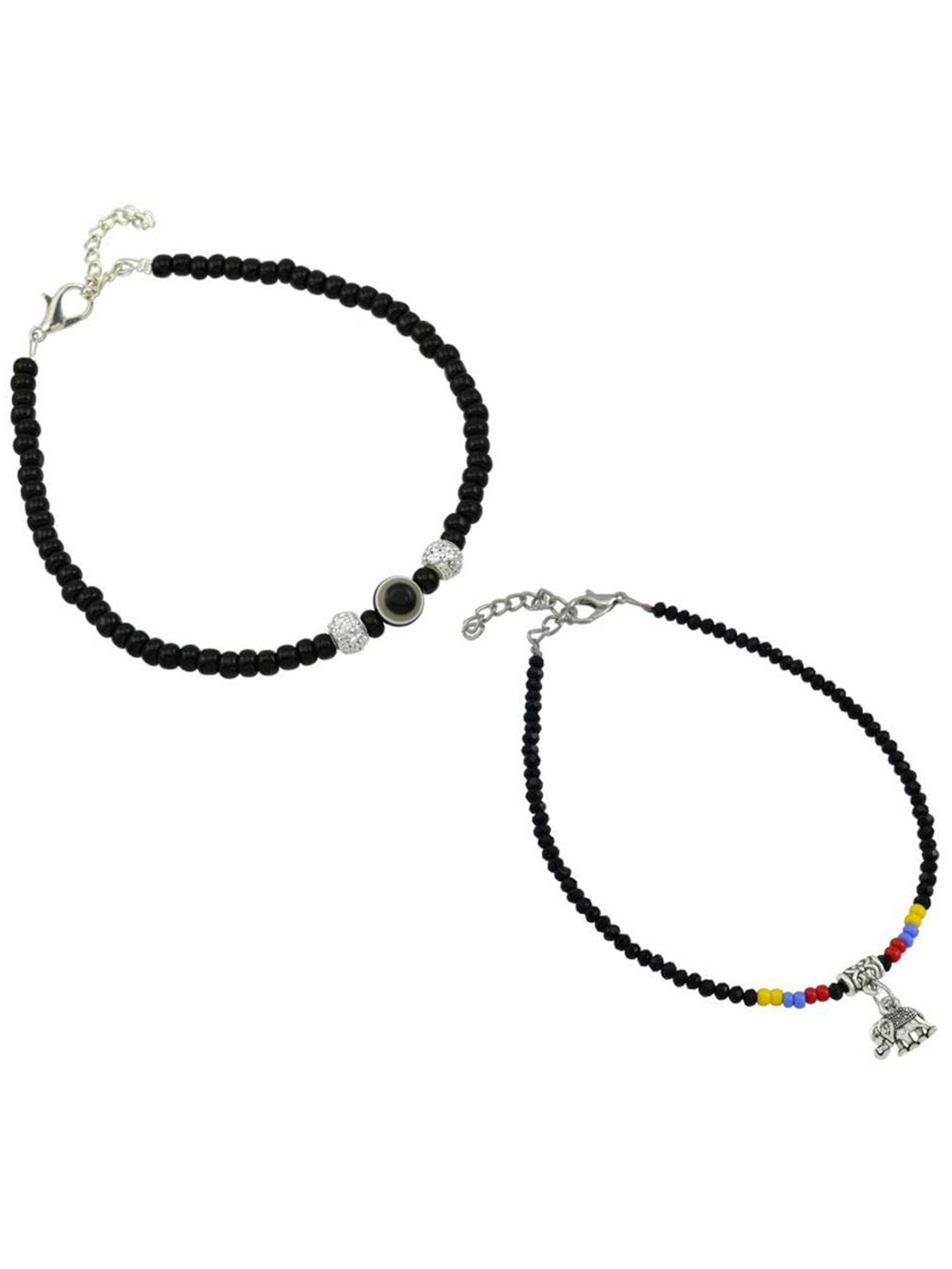 HIGH TRENDZ Set of Two Artificial Beads Anklet