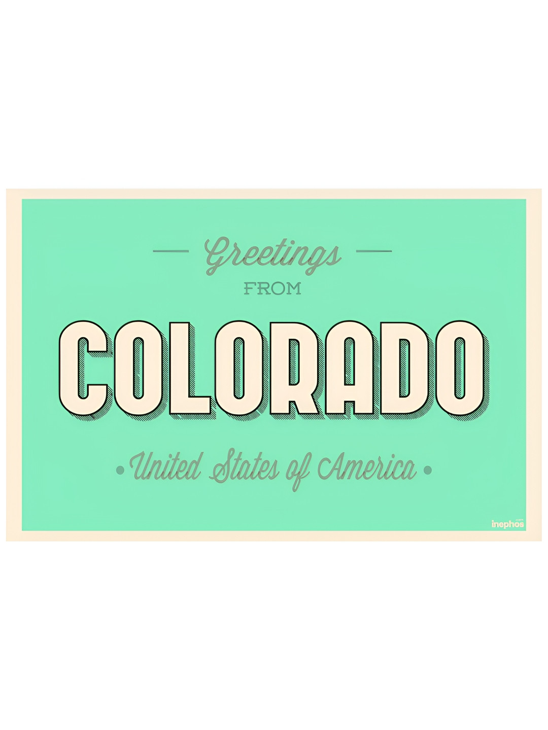 Inephos Green & Cream Colored Typography Printed Wall Poster