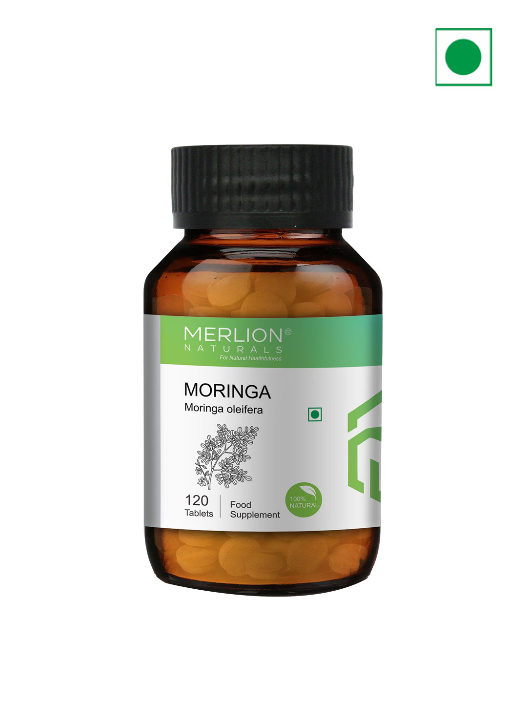 MERLION NATURALS Moringa Tablets 500 mg - 120 Tablets