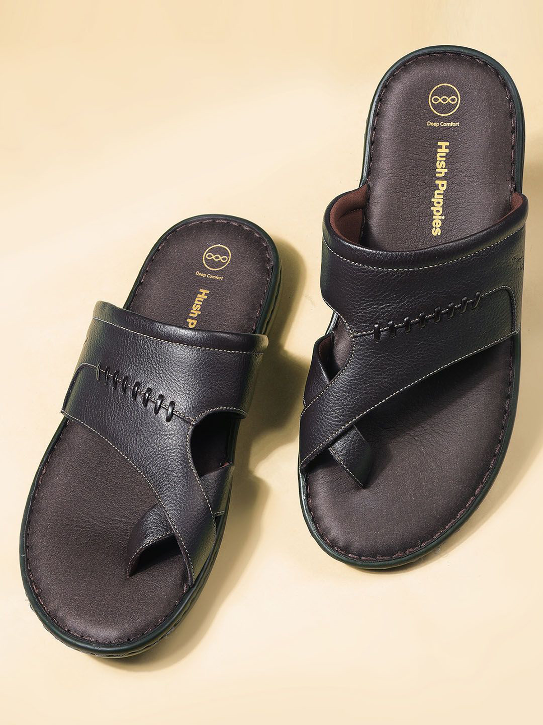 Hush Puppies Men Leather Comfort Sandals