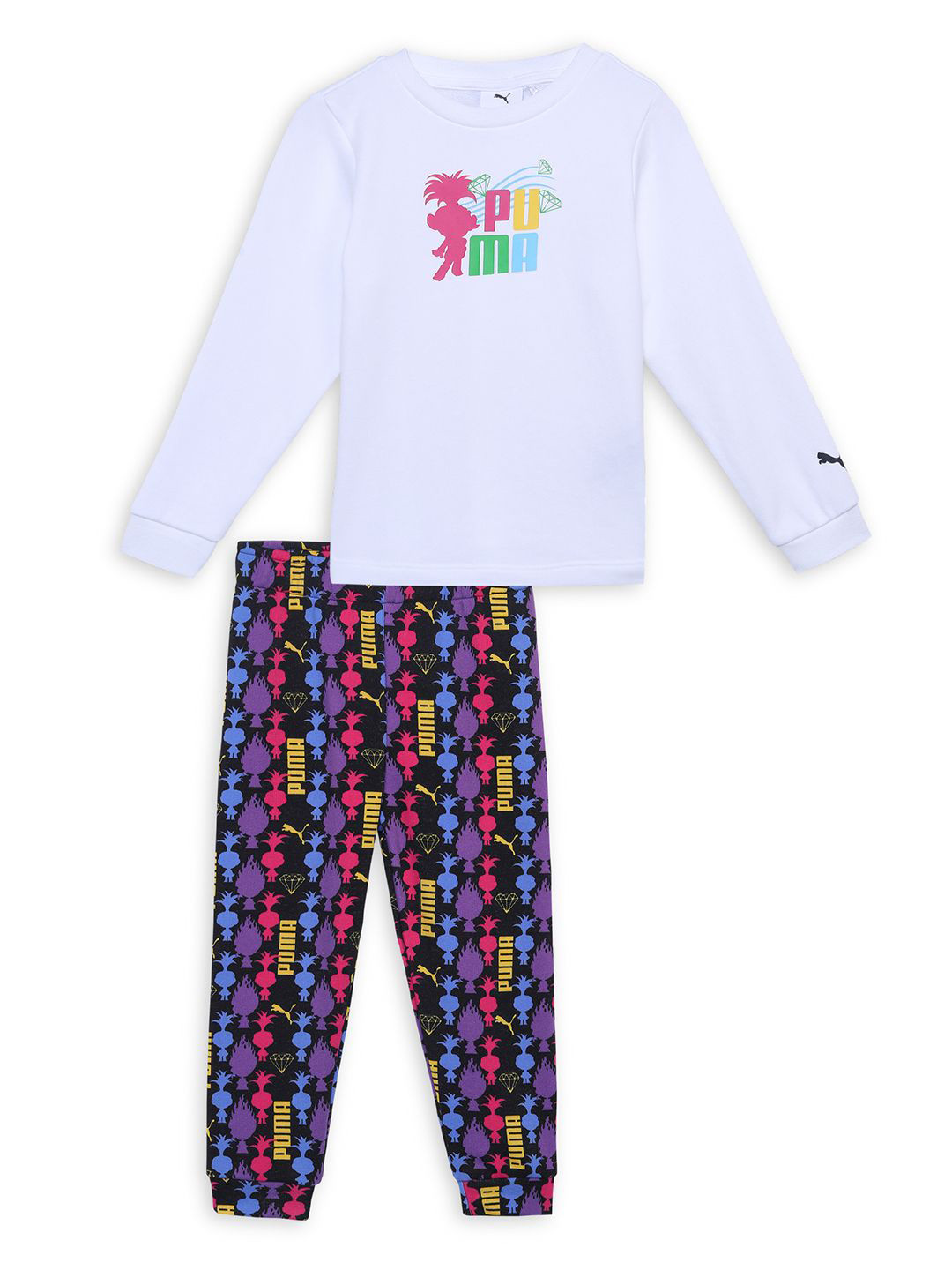Puma x TROLLS Infant Boys Printed Pure Cotton T-Shirt & Joggers Clothing Set