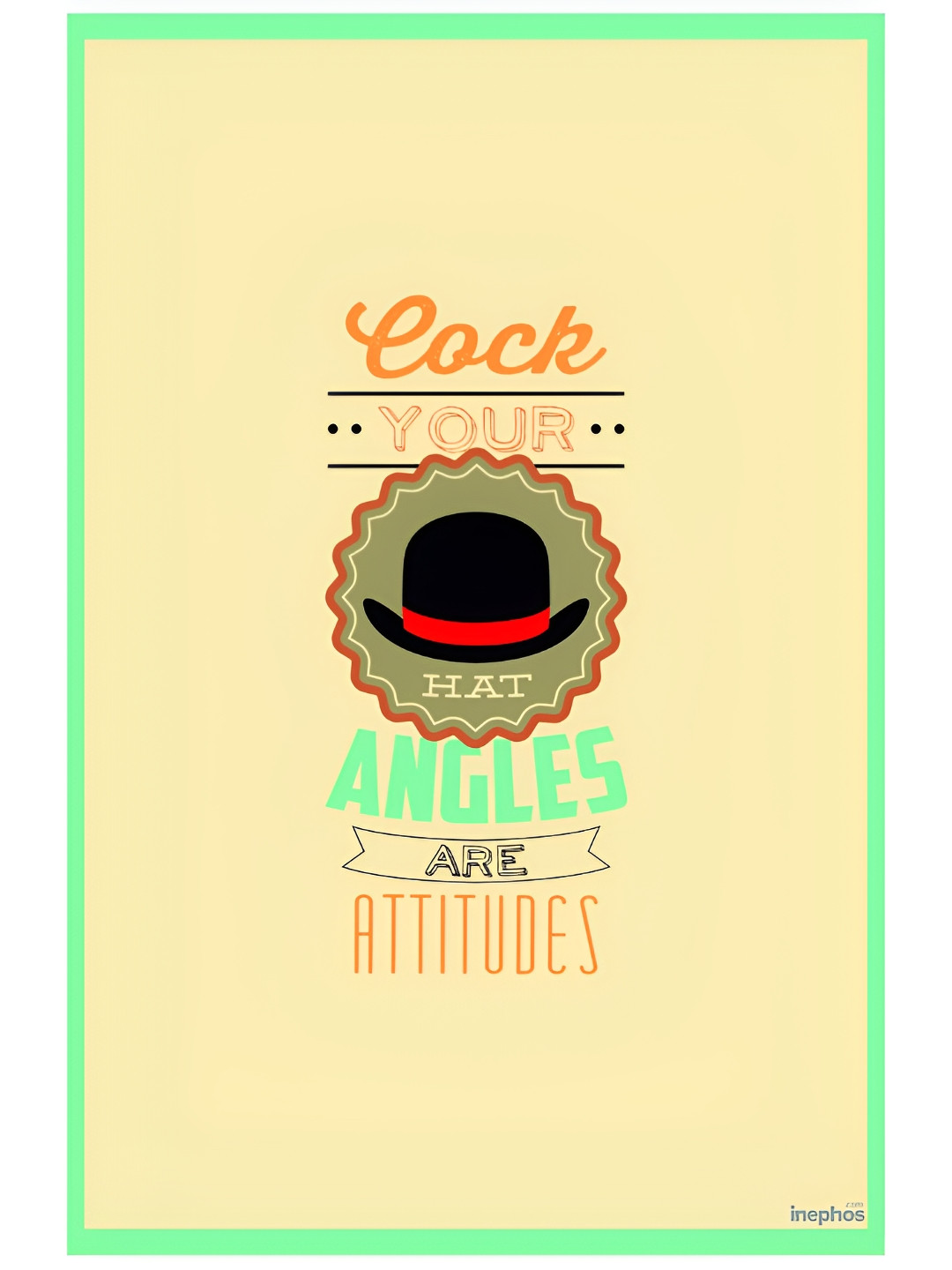 Inephos Yellow & Green Paper Creative Artwork Poster