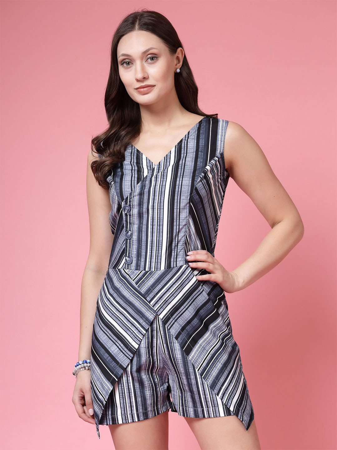 BEING NAUGHTY Striped Bodycon Mini Dress