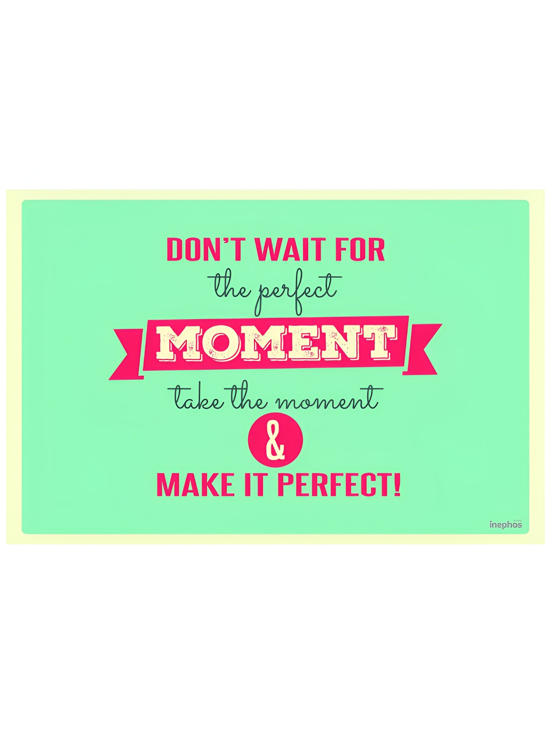 Inephos Quotes Green Paper Wall Living Room Rectangle Photographs Wall Art -18 x 12In