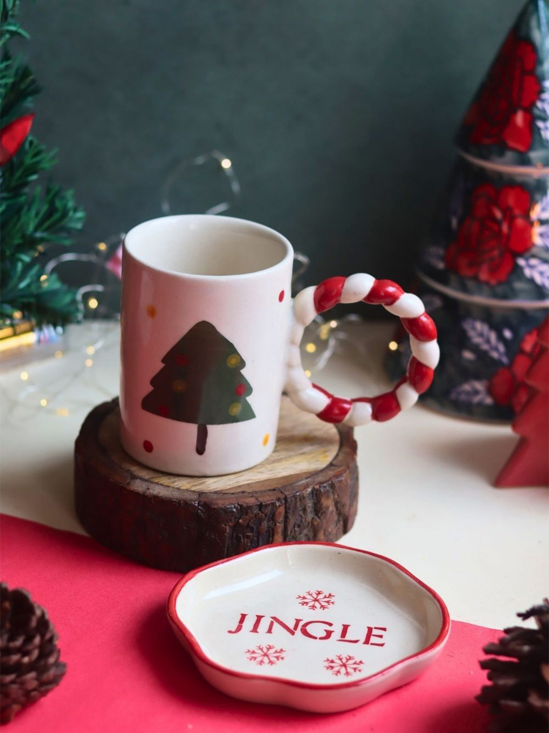 WEAVING HOMES Mom life White Conversational Ceramic Handmade 2 Piece Mugs-250ml