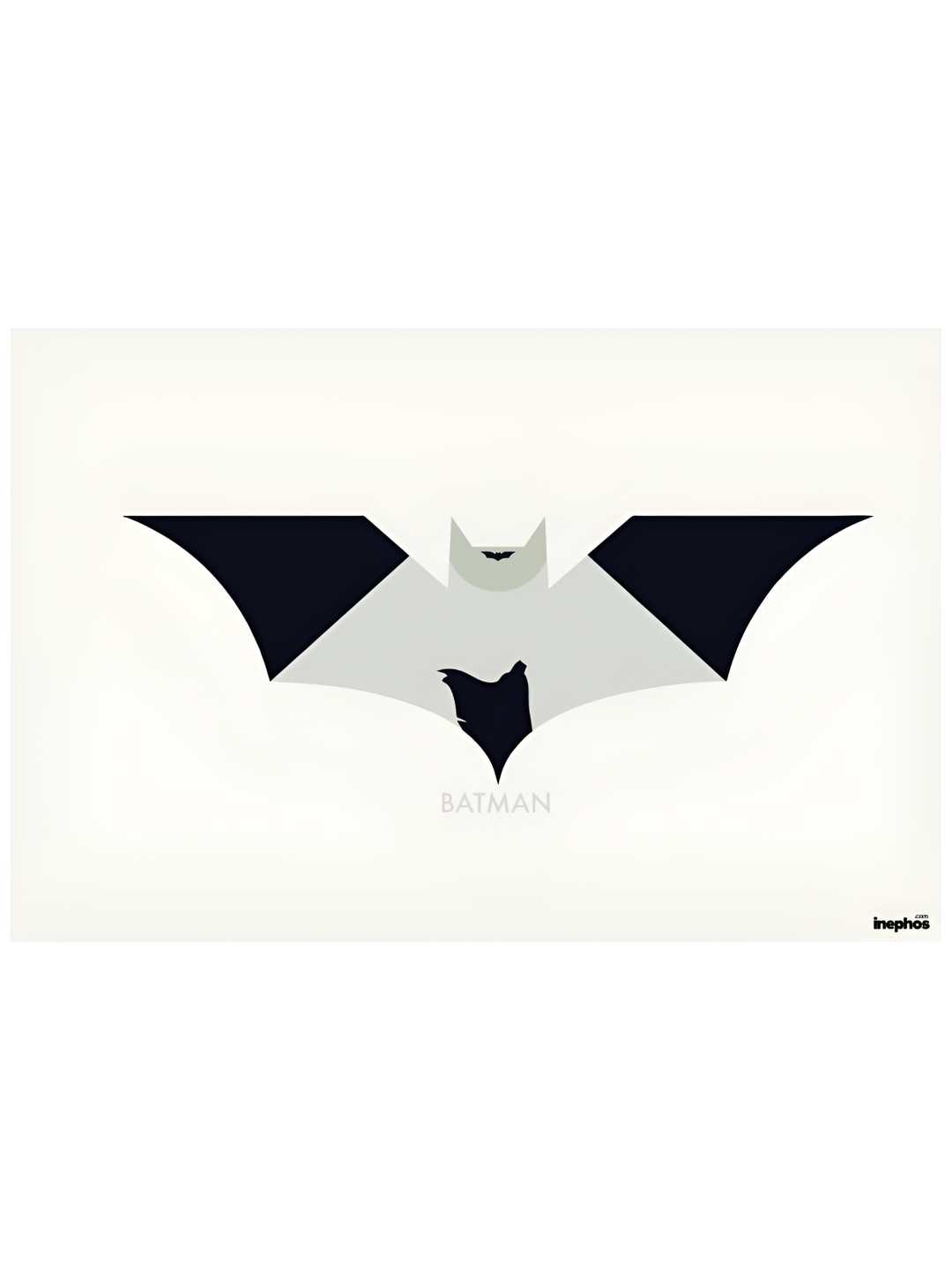 Inephos Off White & Grey Unique Modern Artwork Batman Vinyl Poster