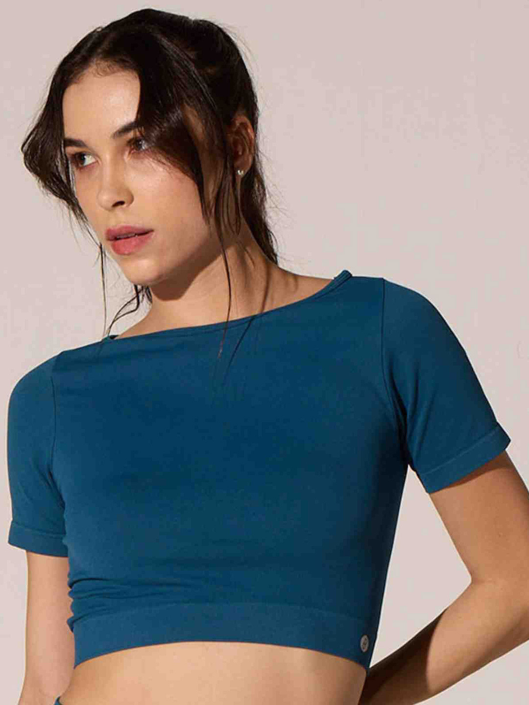 Cava Teal Seamless Sculpt Tee