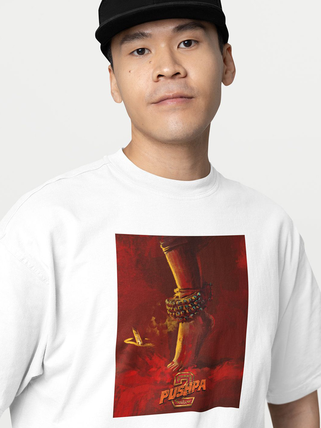 BOLLYWOO.OOO Unisex Typography Drop-Shoulder Sleeves Bio Finish Applique T-shirt