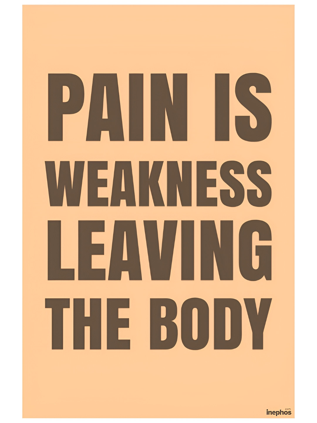 Inephos Peach-Coloured & Brown Quote Printed Wall Poster