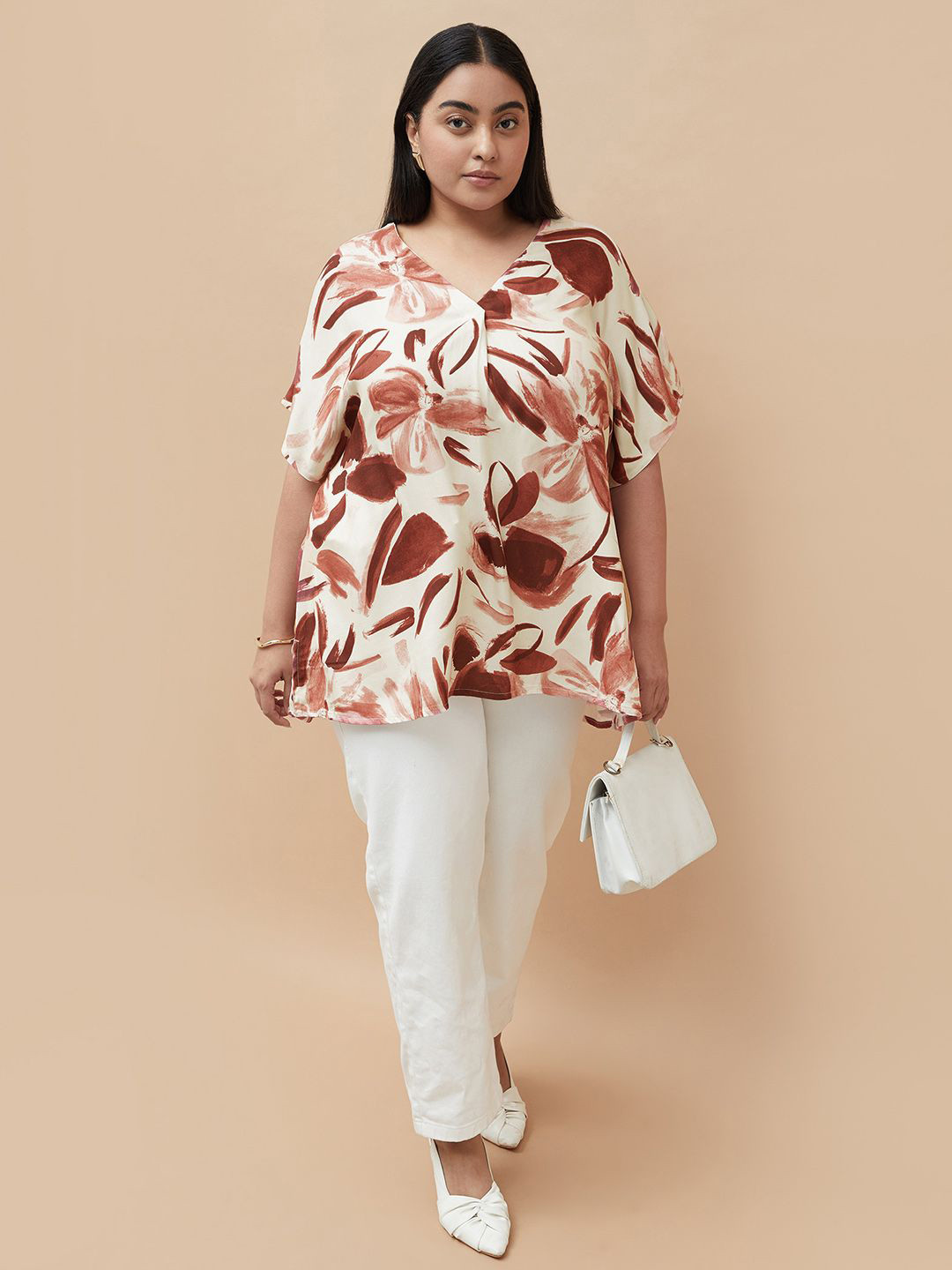Nexus by Lifestyle Women Brown Plus Size Top