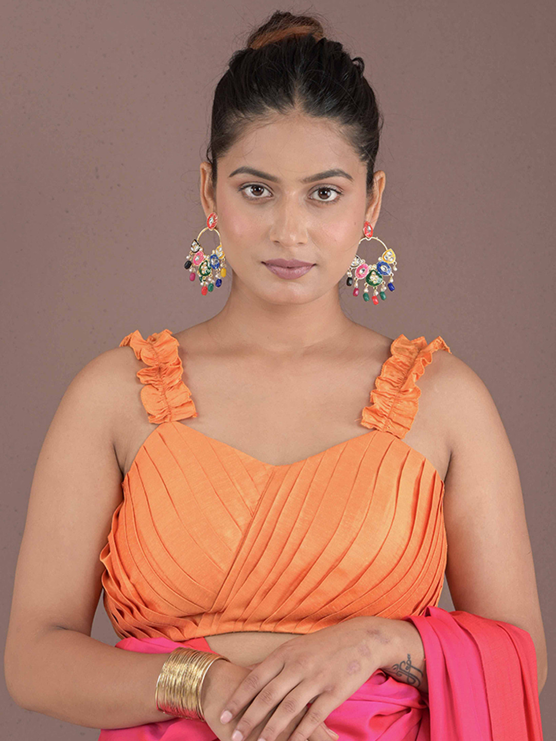 IN ANY MANNER Women Pleated Saree Blouse