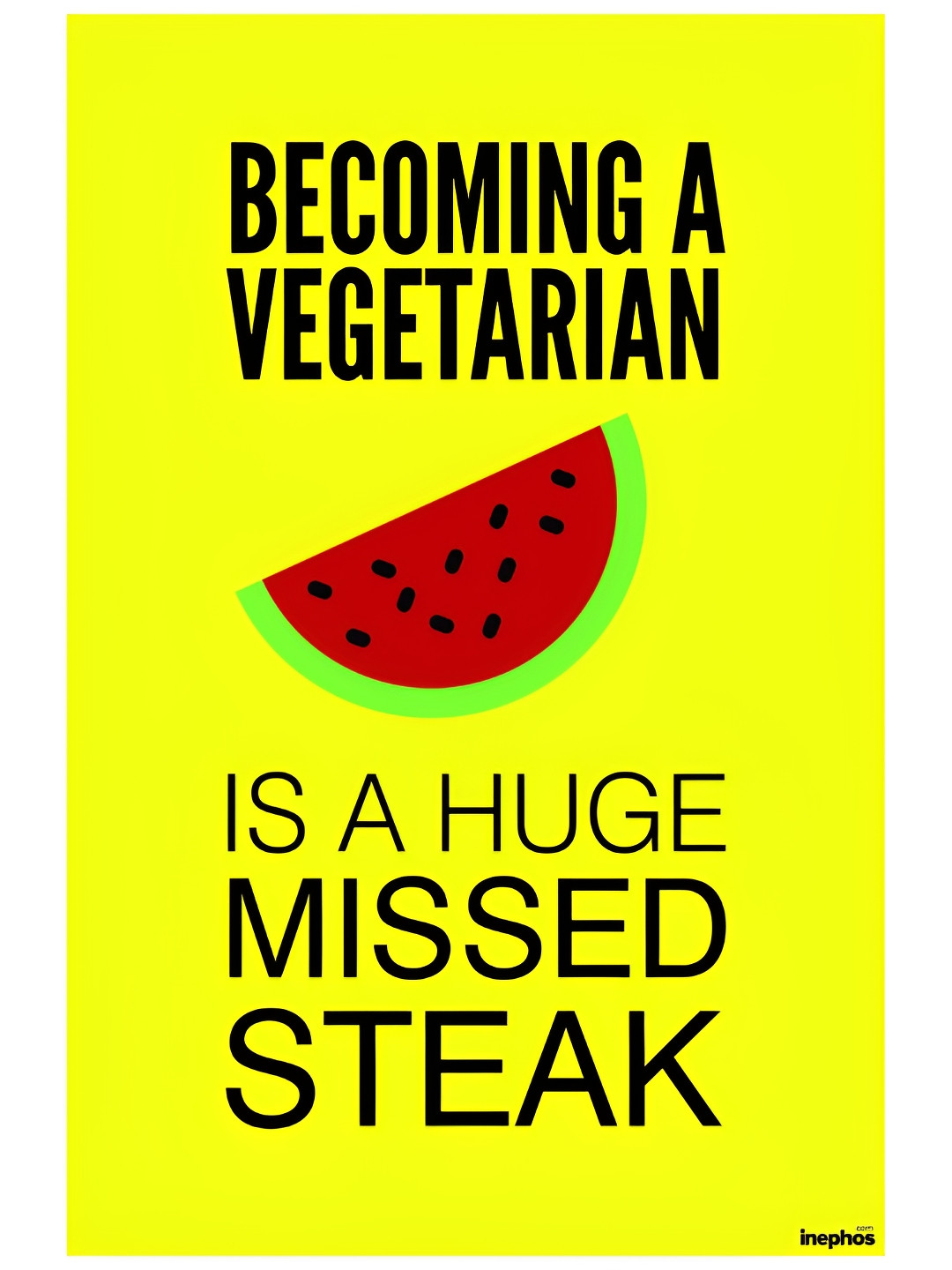 Inephos Yellow & Red Typography Printed Wall Poster