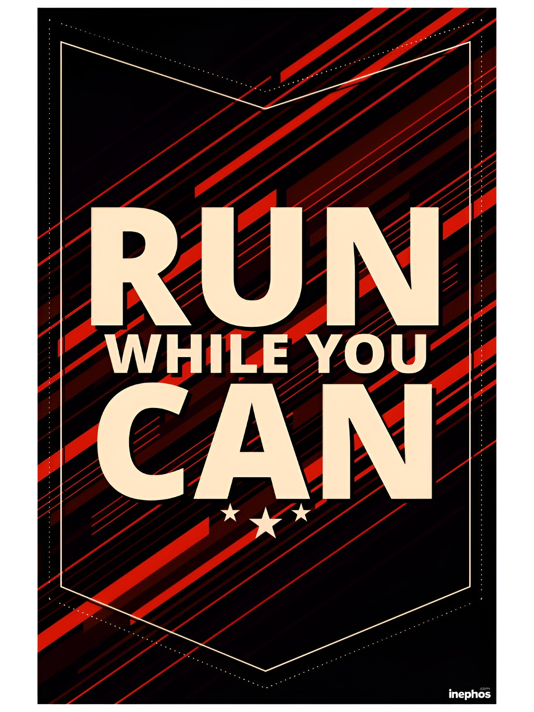 Inephos Black & Red Quotes Printed Wall Poster