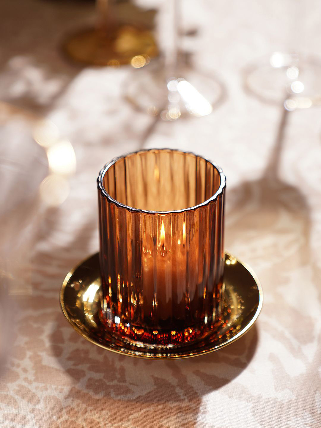 Pure Home and Living Brown Candle Holder