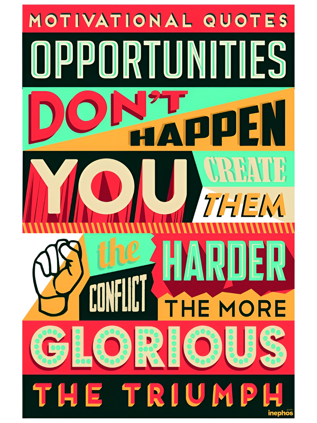 Inephos Red & Green Quotes Printed Wall Poster