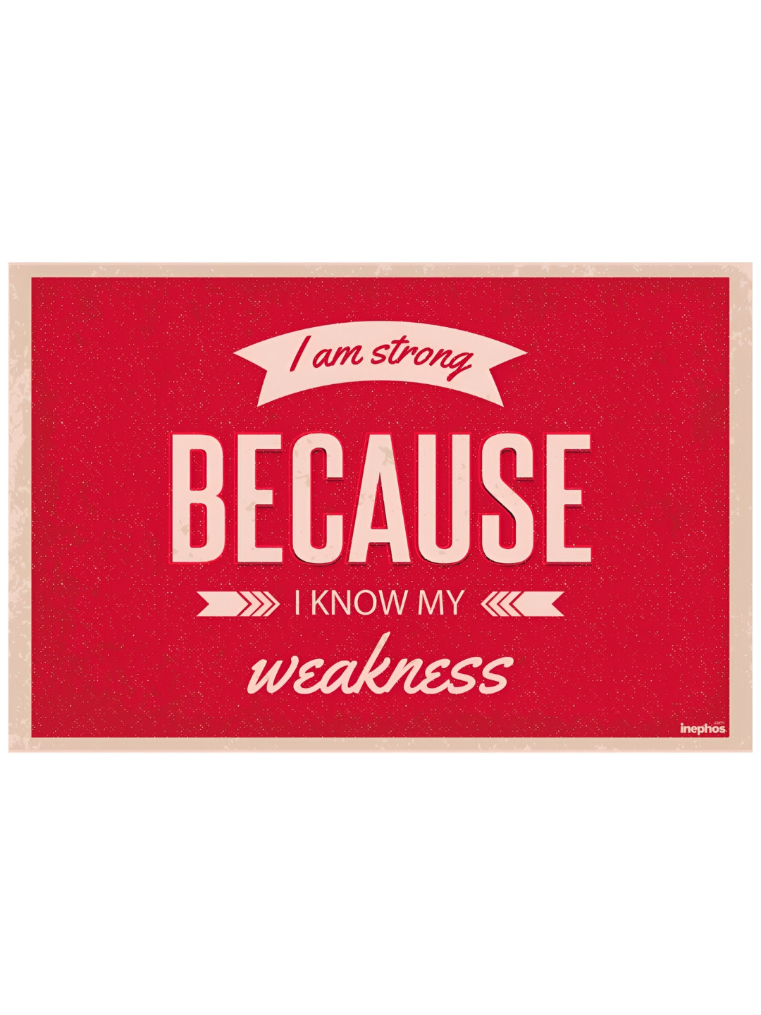Inephos Red & Pink I Am Strong Inspirational Vinyl Poster