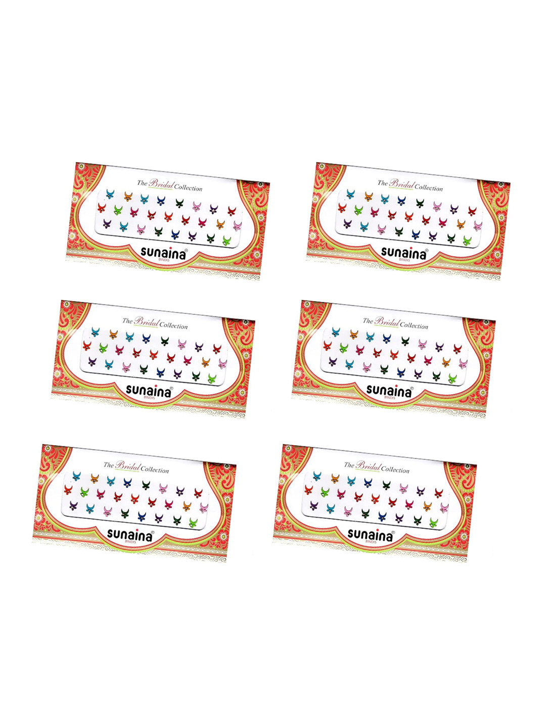 Sunaina Set Of 6 Velvet Half Moon Shape Bindi