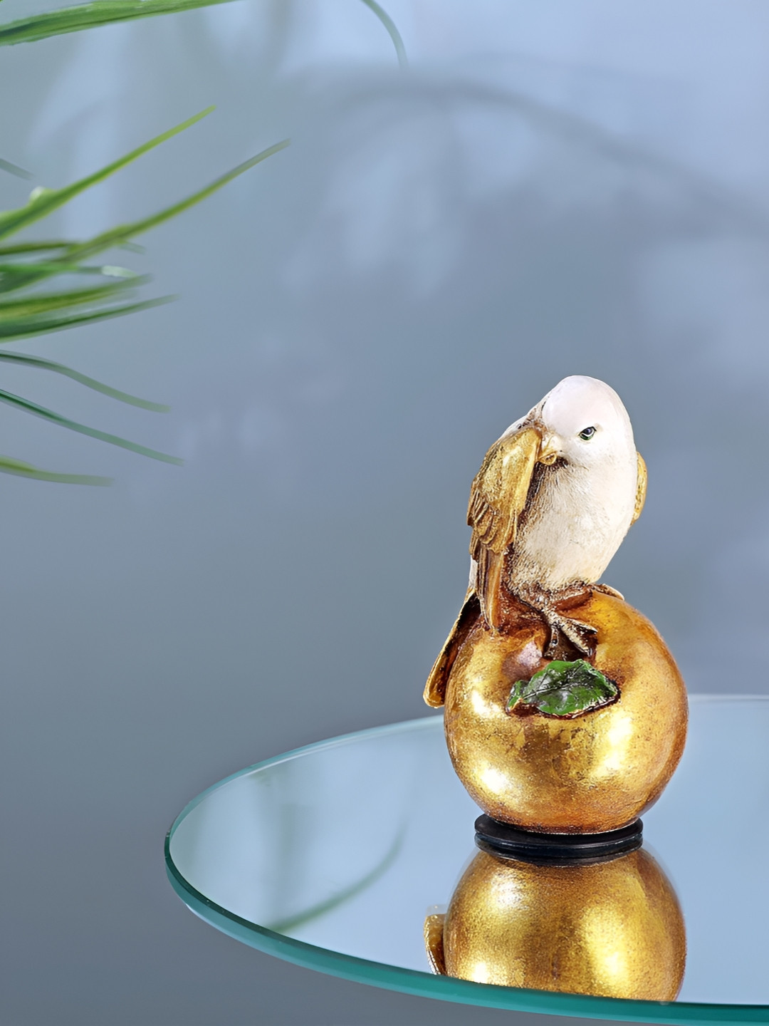 NM Sleeping Sparrow Paper Weight White Resin Natural Living Room Small Showpiece - 2.8 Inches