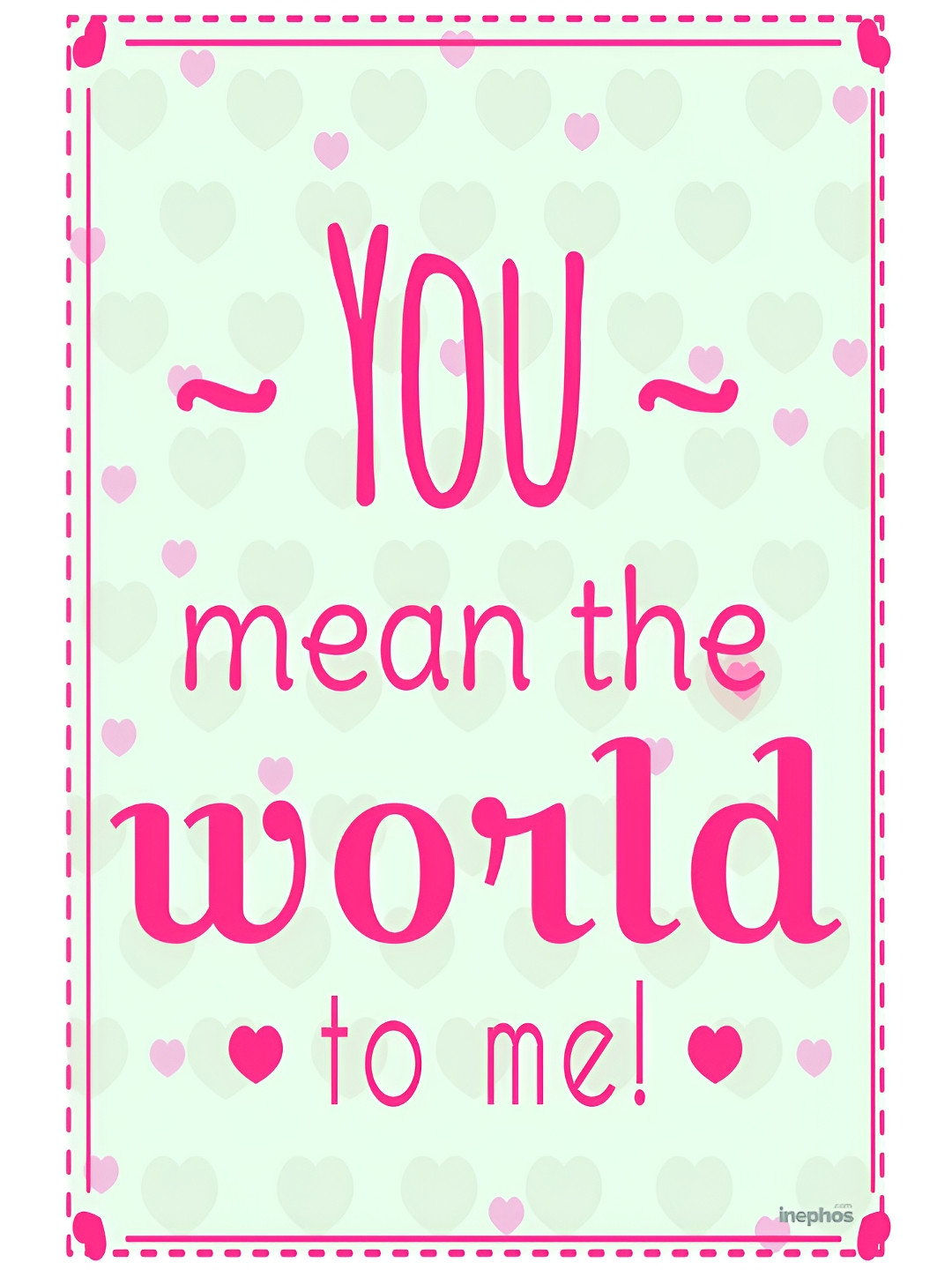 Inephos Green & Pink Typography Printed Wall Poster